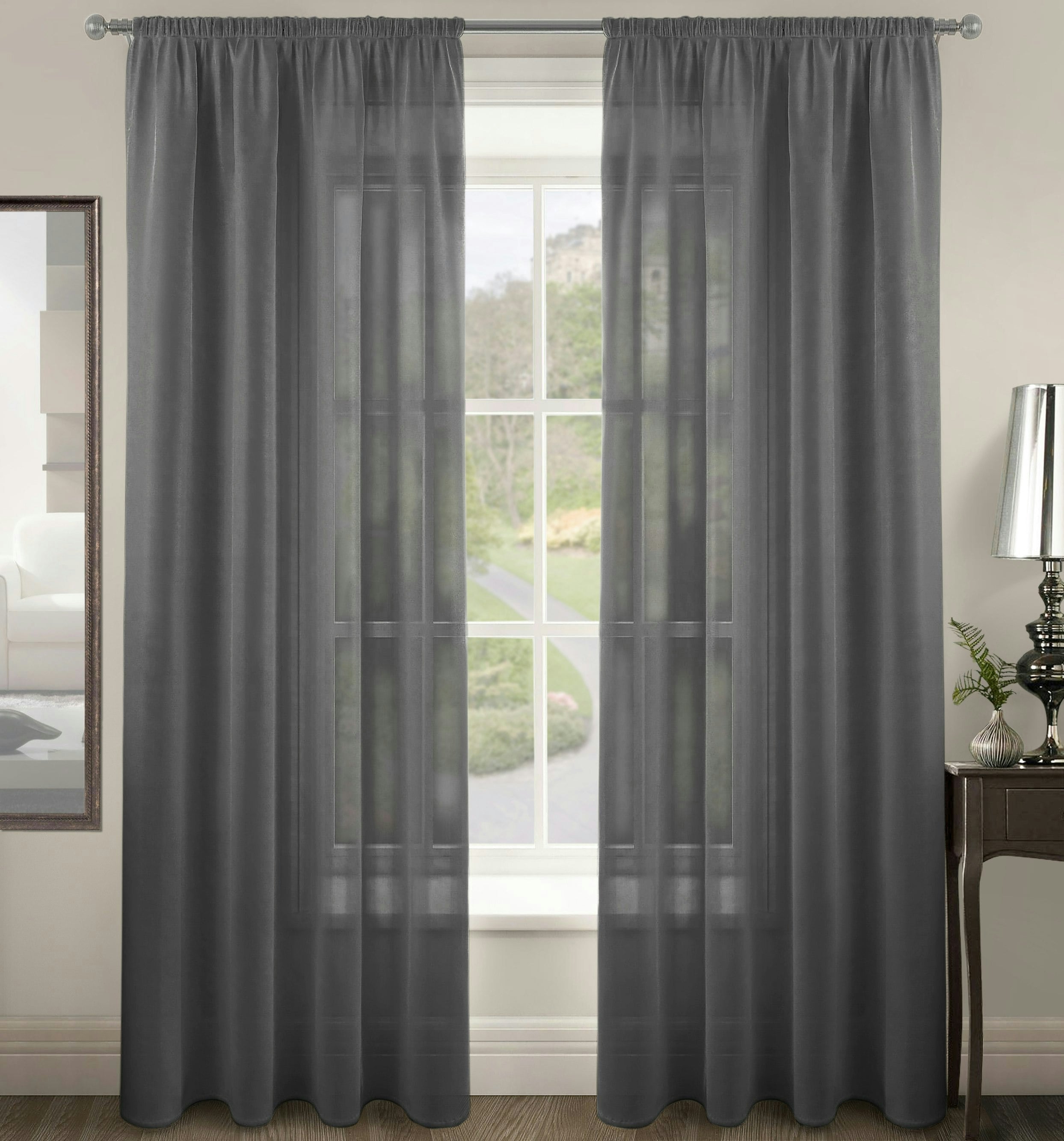 Velosso Light Riva Slot Top Voile Panel - 150Cm X 137Cm - Charcoal