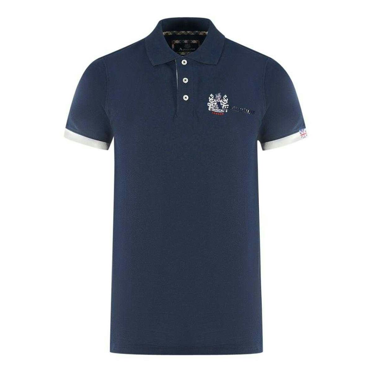 Aquascutum Unisex Adult London Aldis Polo Shirt - Navy - M - Navy