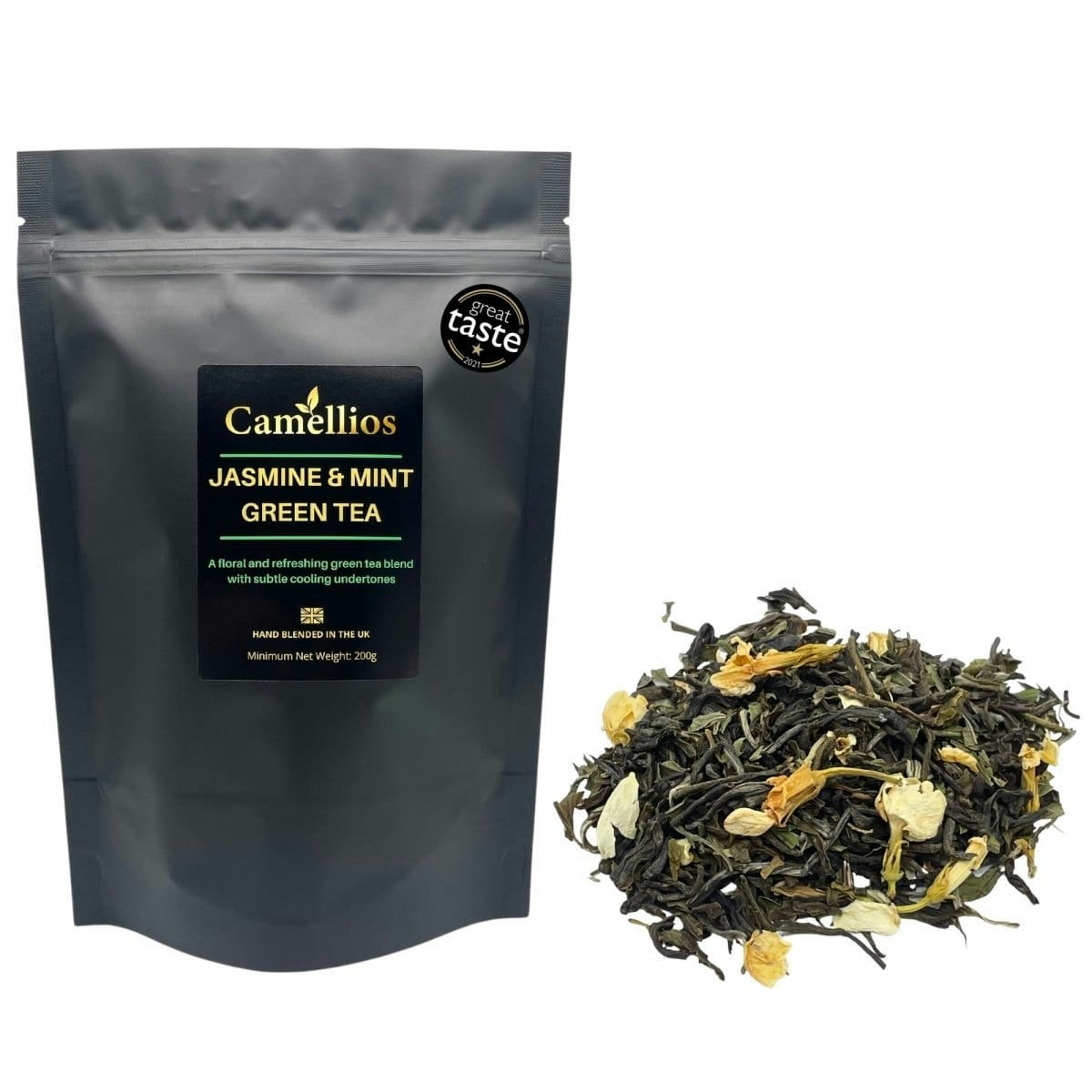 Camellios Green Jasmine And Mint Tea, Loose Leaf Tea - 200G