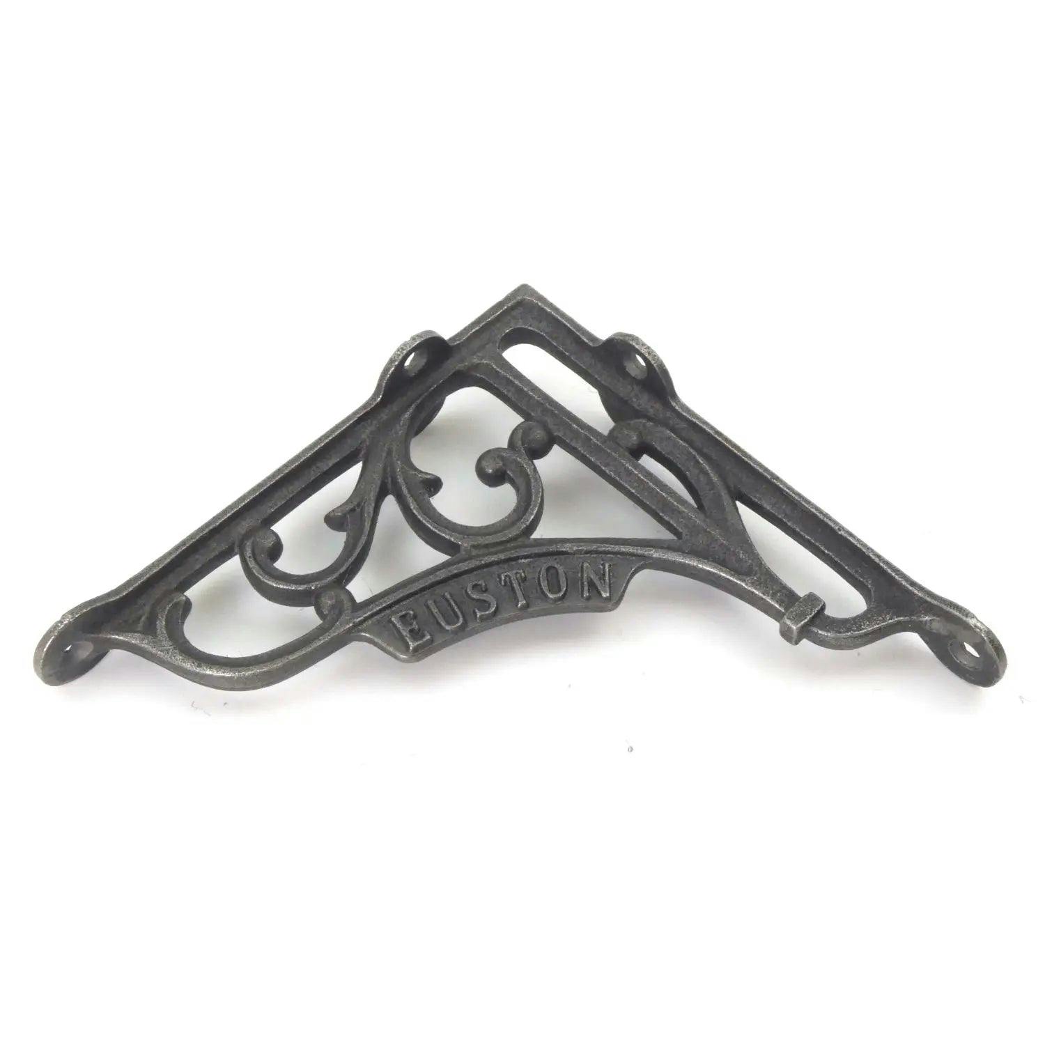 Rackhams Pair Of Antique Cast Iron London Euston Shelf Brackets - 150Mm X 150Mm