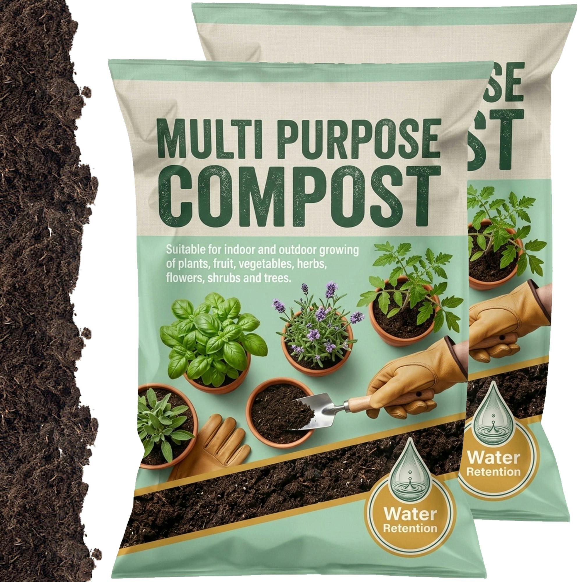 Rackhams Multi-Purpose Compost With Nutrient Enhanced Formula & Wetting Agent - 60 Litre