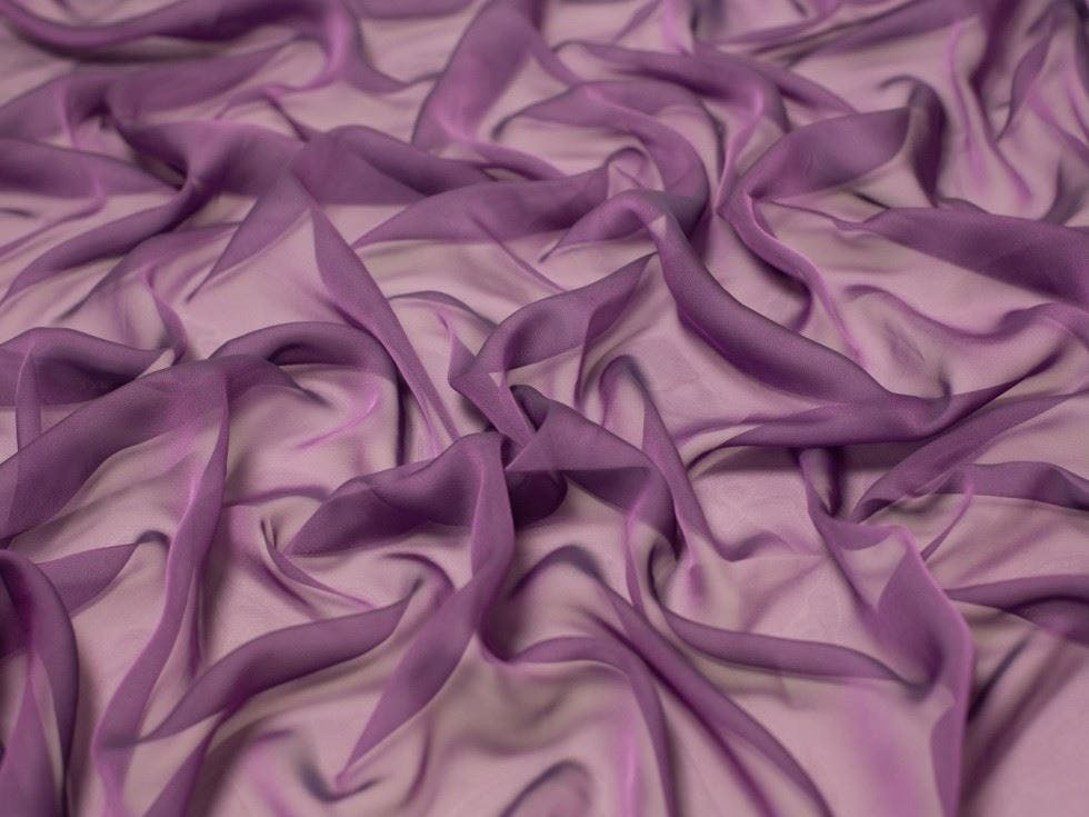Minerva Core Range Purple Minerva Cationic Sheer Chiffon Fabric - Plain Design Dressmaking Fabric, 145 Cm / 58" Wide - Per Metre