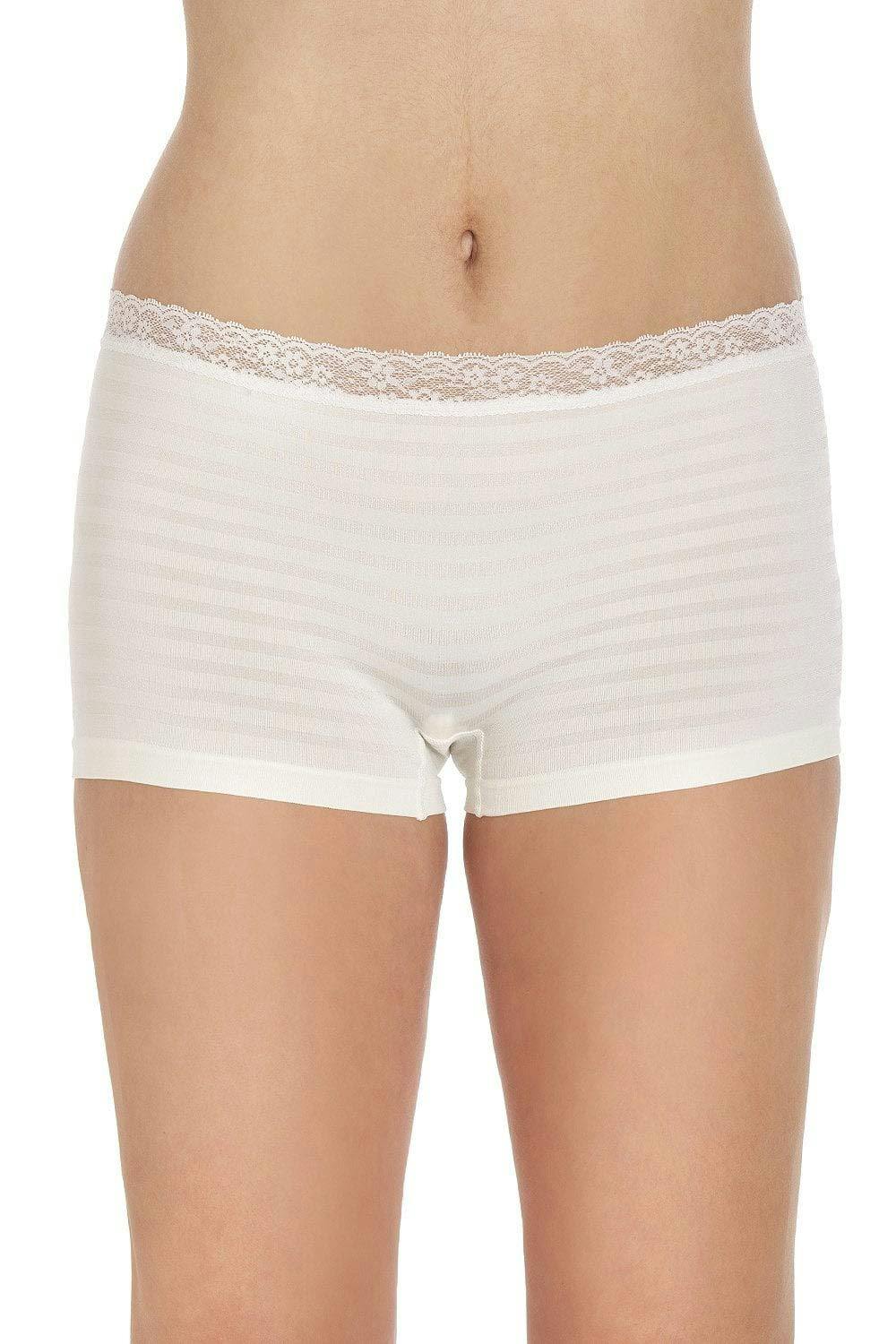 Camille Women's Ivory Three Pack Smooth Seamless Boxers - L-Xl
