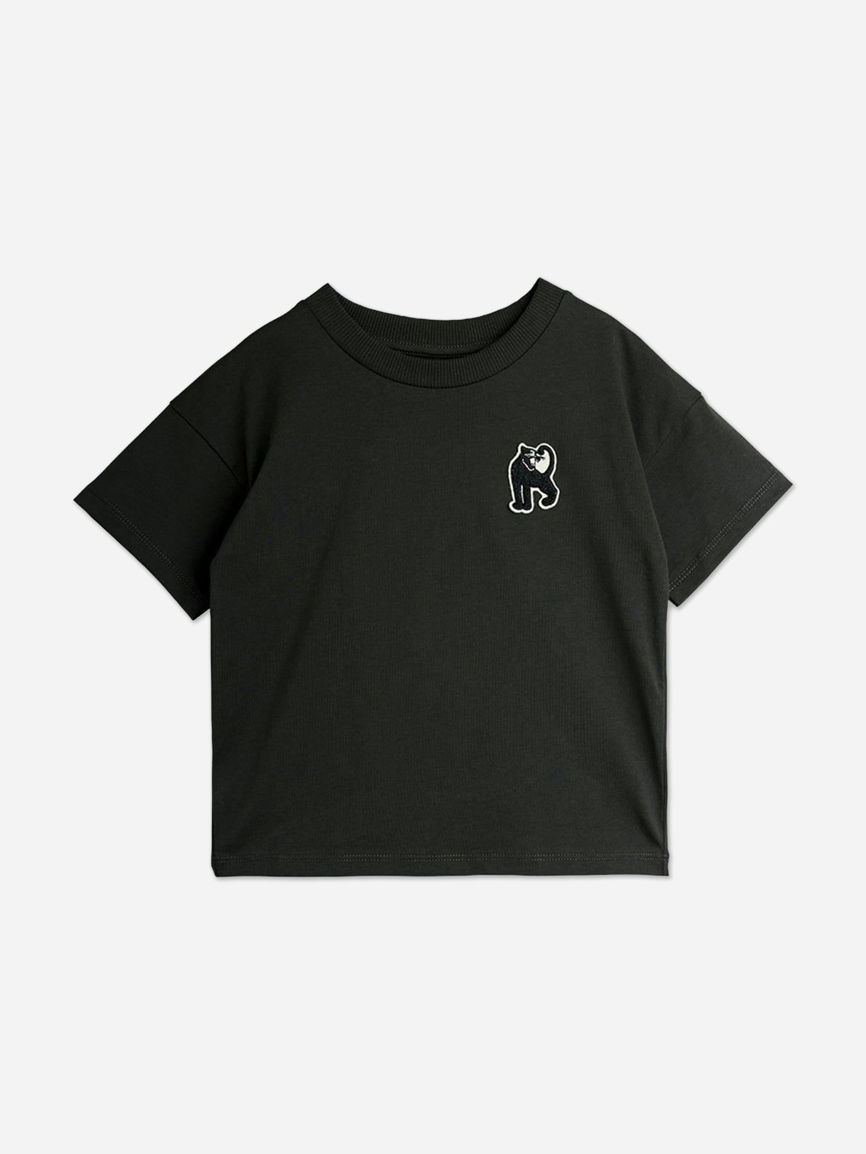 Mini Rodini Unisex Kids Black Kids Panther Patch T-Shirt In - 116-122 Cm (5-7 Yrs)