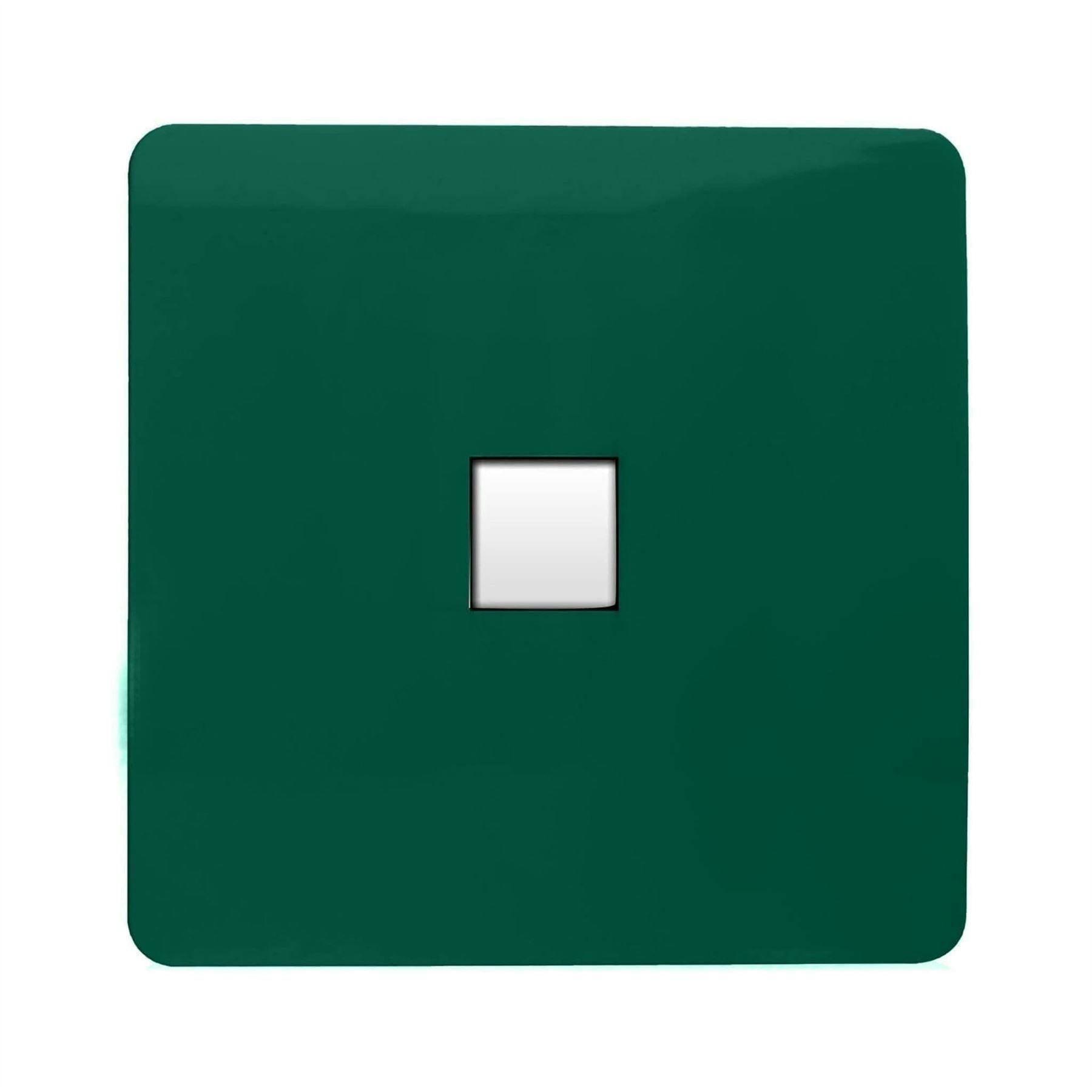 Trendi Switch Dark/Green 1 Gang Rj45 Cat 6 Modern Designer Pc Ethernet Socket In Forest
