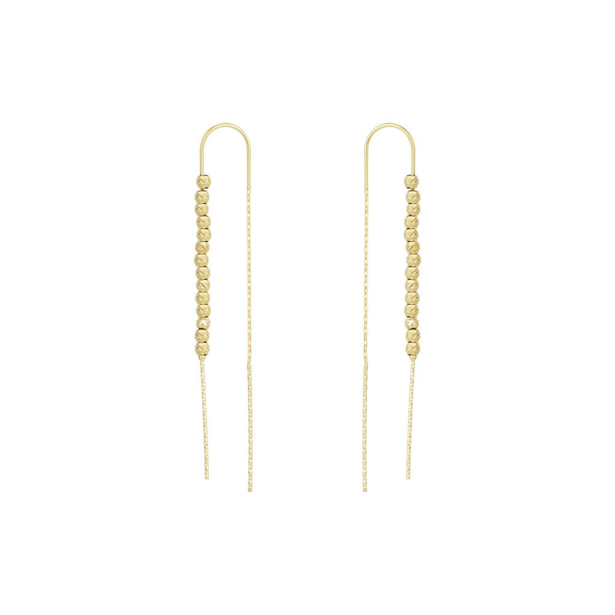 Spero London Silver/Gold Sterling Dorica Chain Bead Drop Earrings