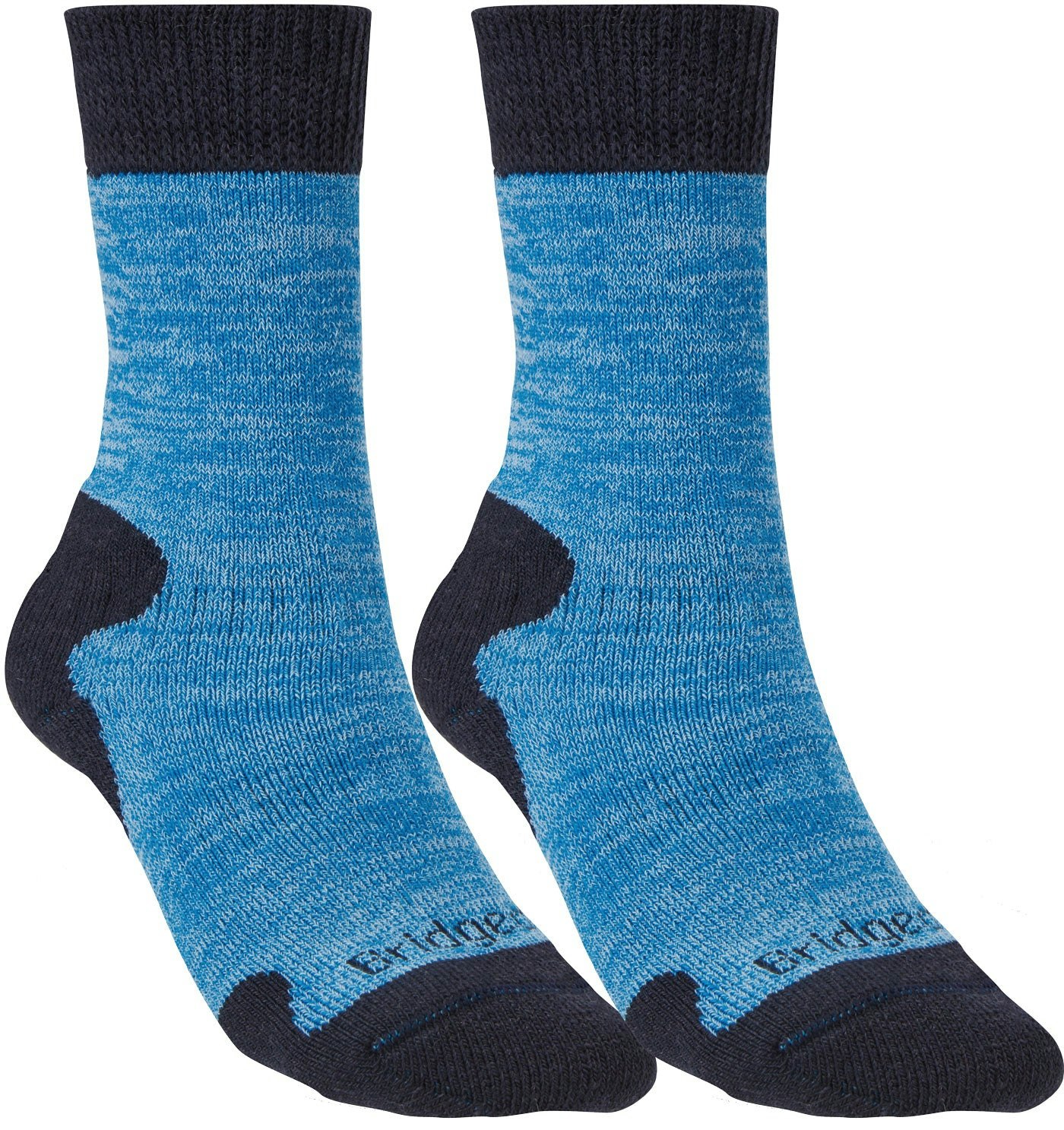 Bridgedale Women's Blue Socks Explorer Heavyweight Merino Comfort Crew Socks {Br-710623} - Marl - Small