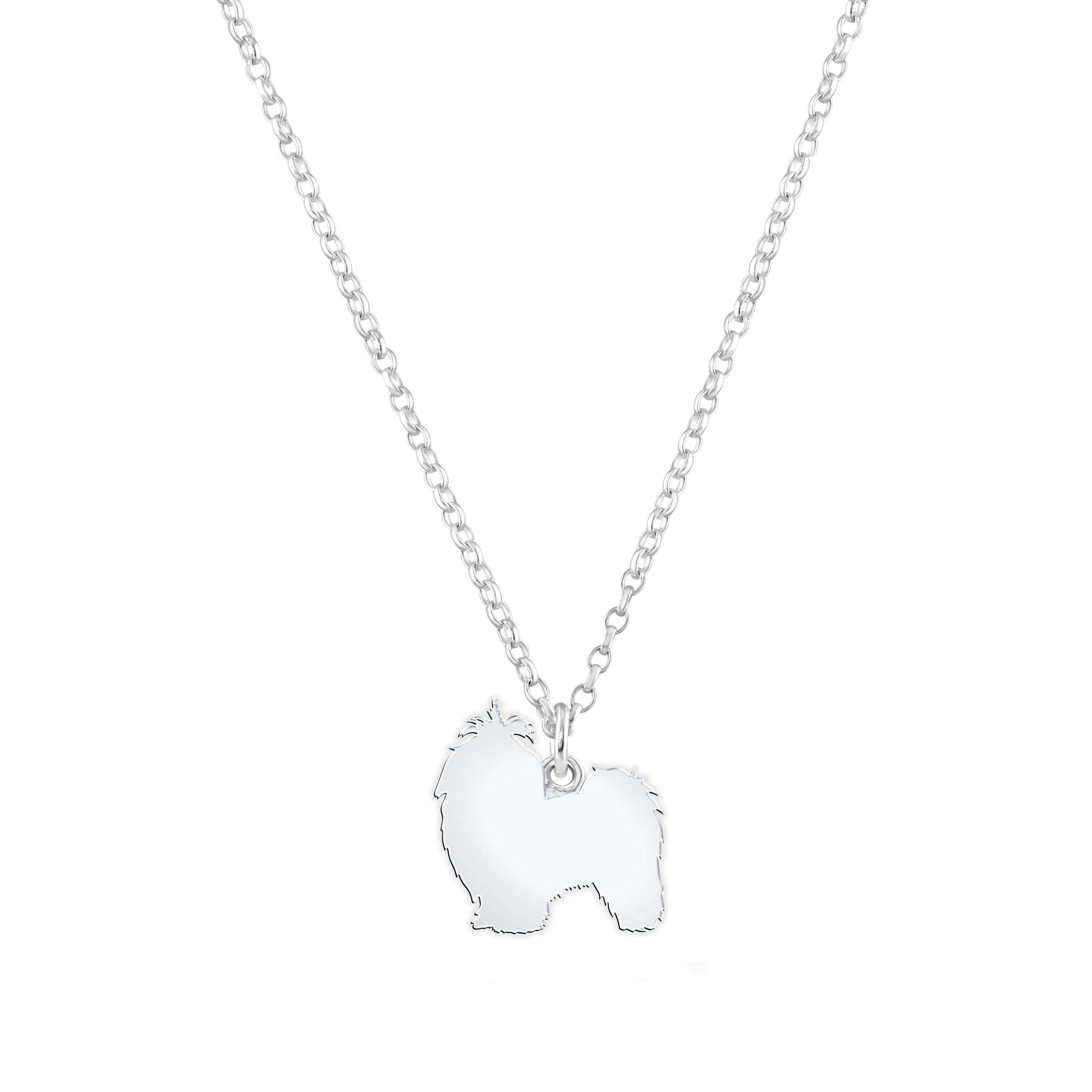 Mylee London Silver Shih Tzu Silhouette Necklace - Personalised - No
