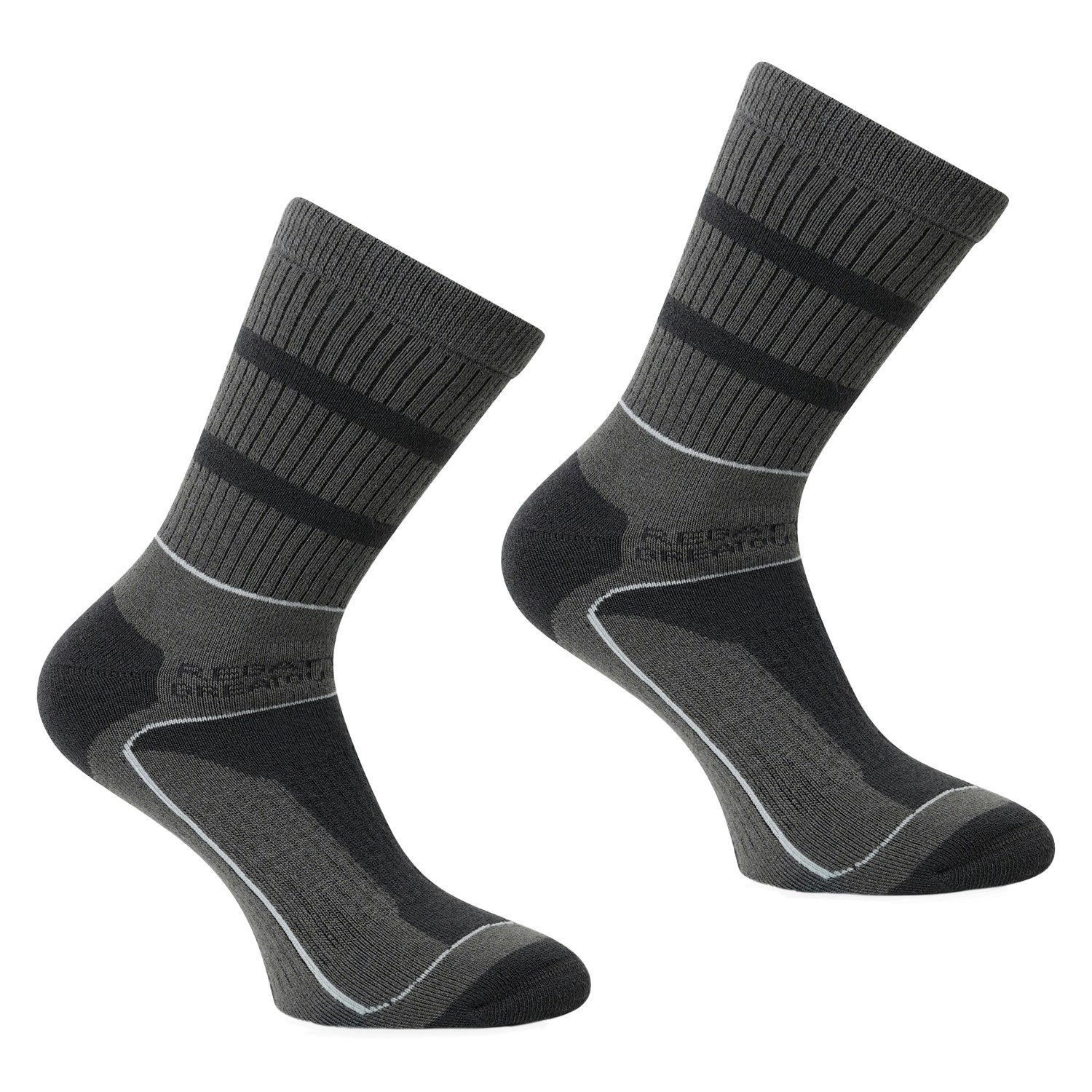 Regatta Men's Light Samaris 3 Season Socks (Pack Of 2) - Granite/ Steel - 9 Uk-12 Uk - Granite/ Steel