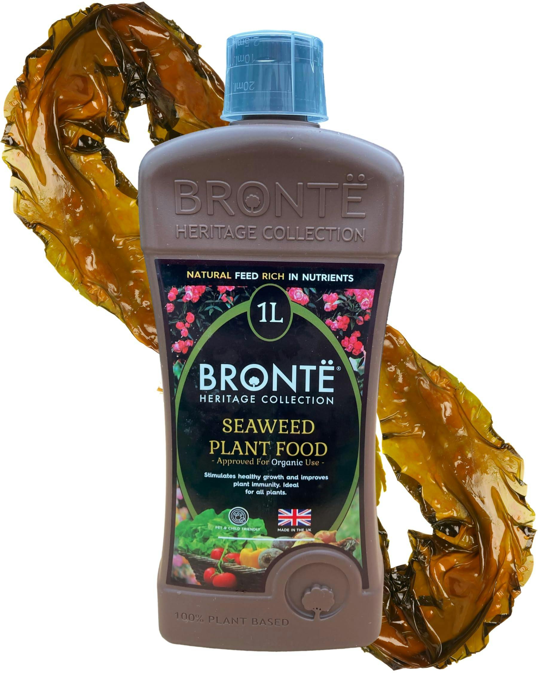 Bronte Heritage Organic Seaweed Plant Food 1L – Concentrated, Pet-Friendly Fertiliser For All Plants. Boosts Growth, Blooms & Resistance. Makes 300L