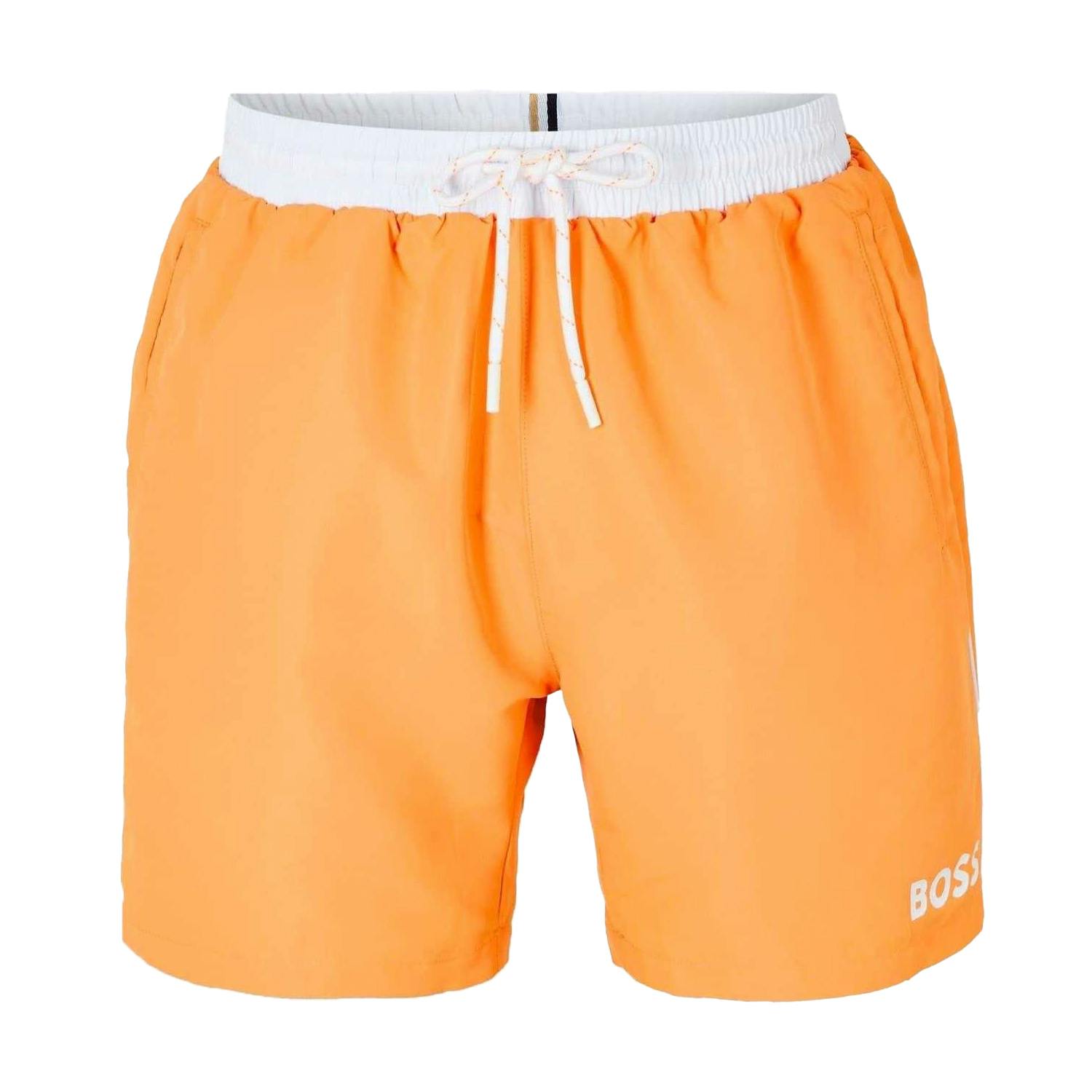 Boss Men's Light/Orange Starfish Swim Shorts - Xxl - 100% Mixed