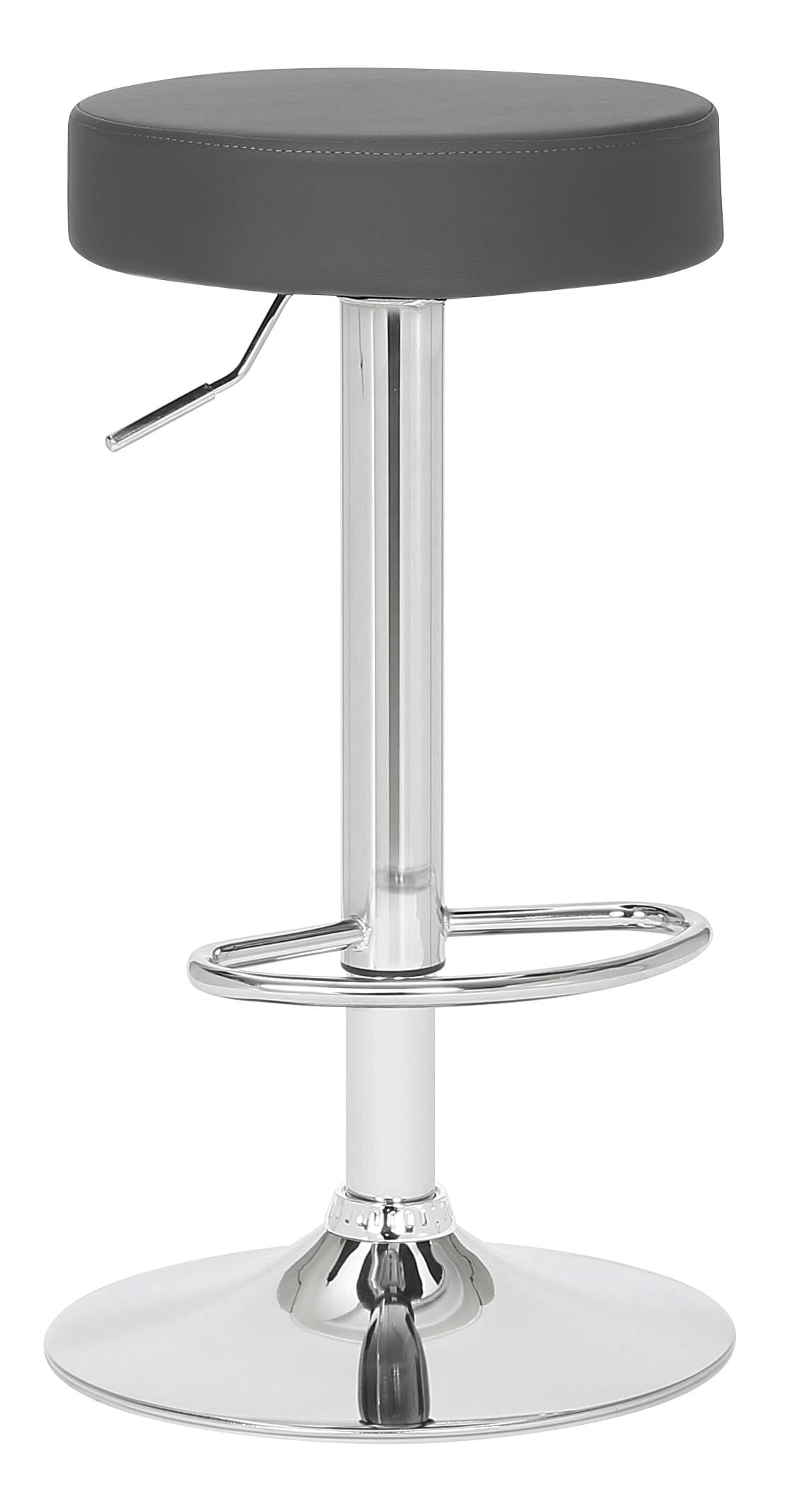 Rackhams Grey Semplice Breakfast Bar Stool, Chrome Footrest, Height Adjustable Swivel Gas Lift, Home Bar & Kitchen Barstool, Charcoal