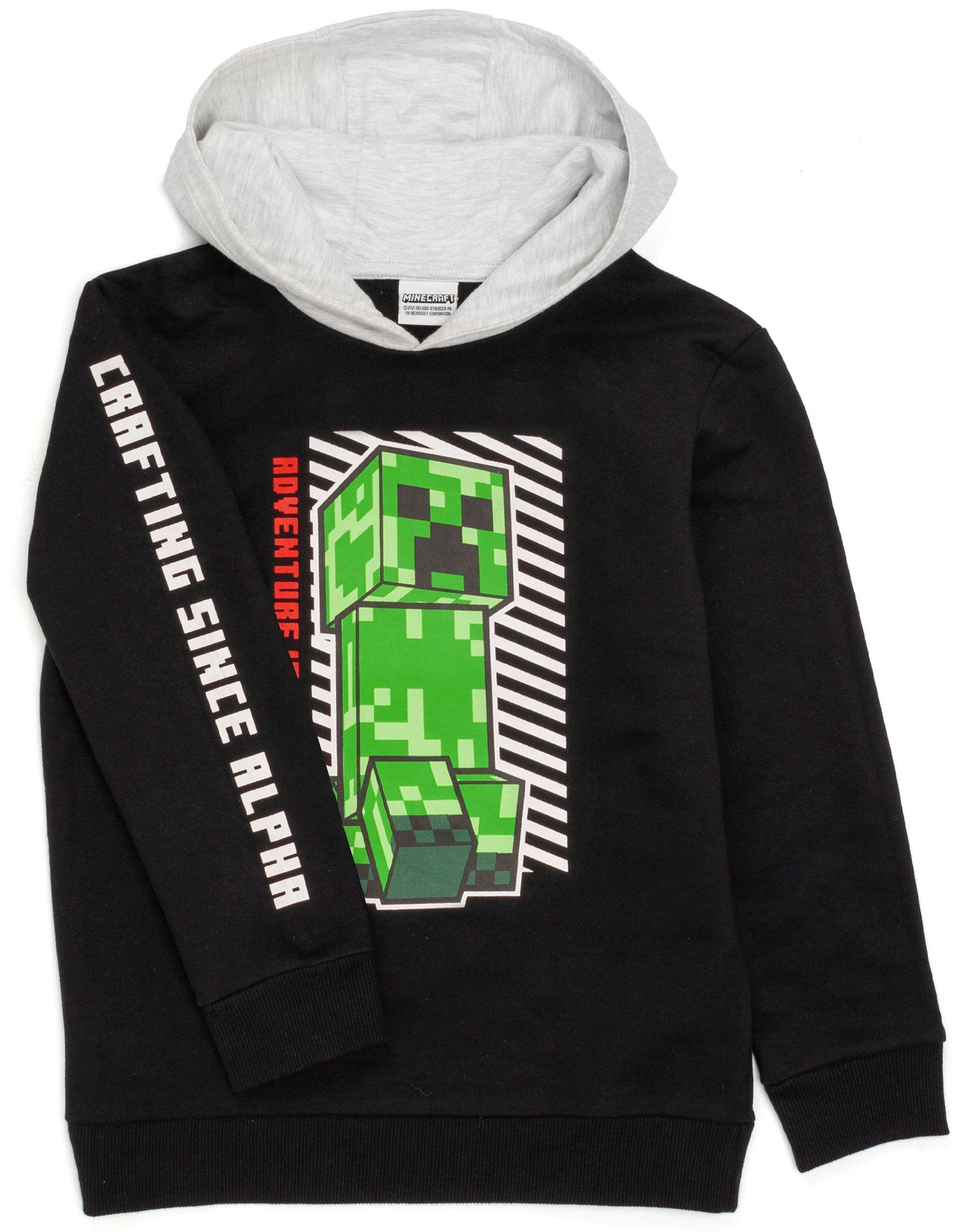 Vanilla Underground Boys Black Minecraft Creeper Placement Print Hoodie - 11-12 Years