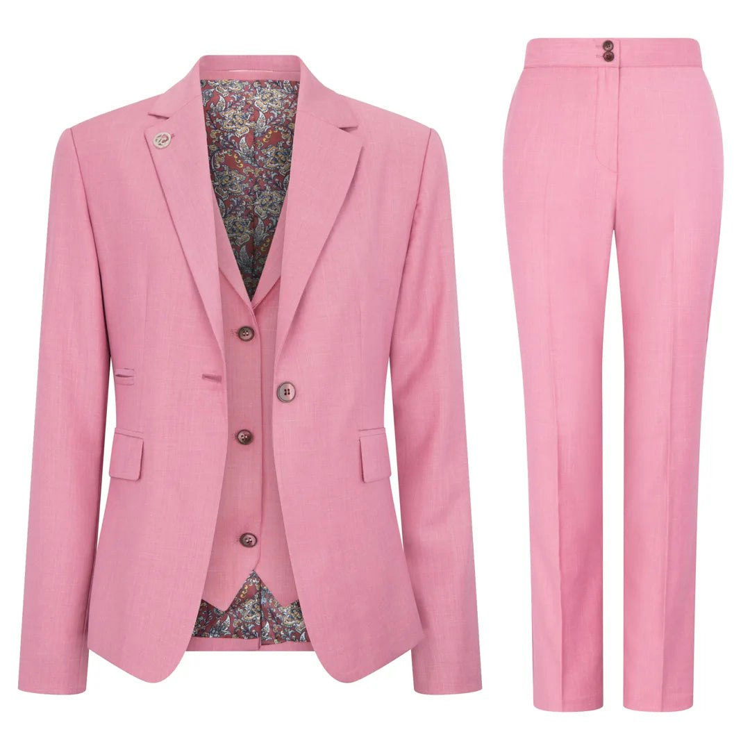Truclothing Women's Pink Tp-16 - 3 Piece Plain Suit - Uk 20