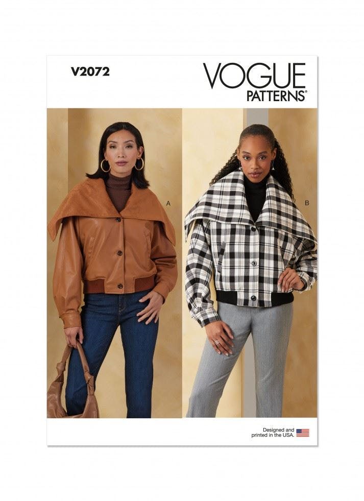 Vogue Women's Sewing Pattern 2072, Jackets For A (Xs-S-M-L-Xl-Xxl) - Intermediate - A (Xs-S-M-L-Xl-Xxl)