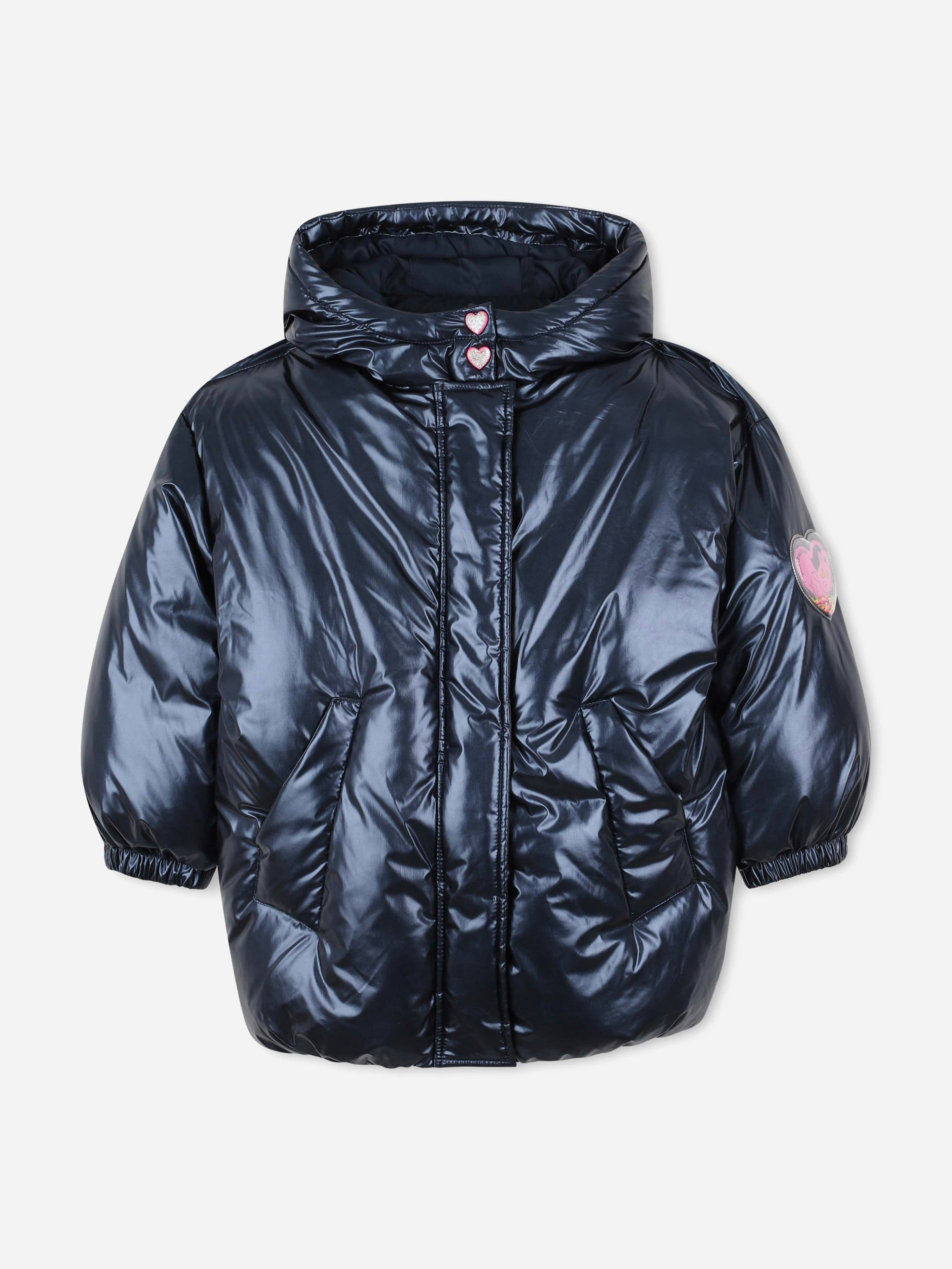 Billieblush Girls Blue Down Padded Jacket In Navy - 6 Yrs