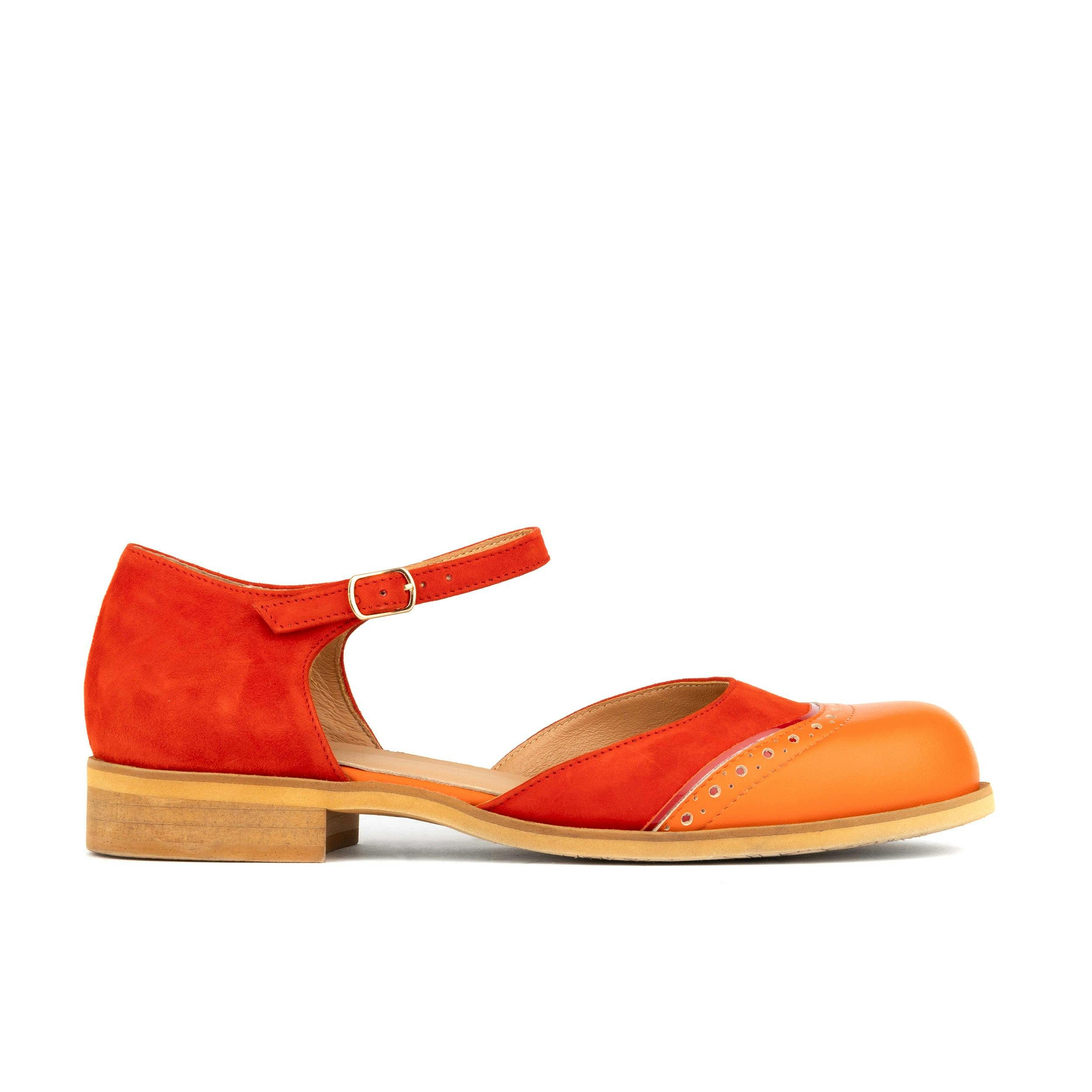 Embassy London Women's Red Gigot - Multi - Closed Heel Round Toe Leather Flat Sandal - Uk 6 / Eu 39 / Us 8