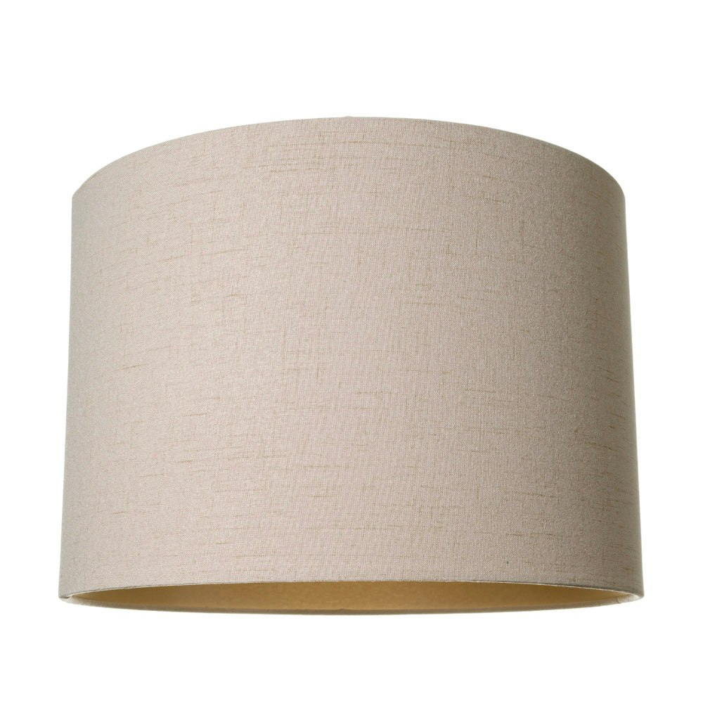 Happy Homewares Contemporary Taupe Textured Linen Fabric 16" Lamp Shade With Satin Inner Lining