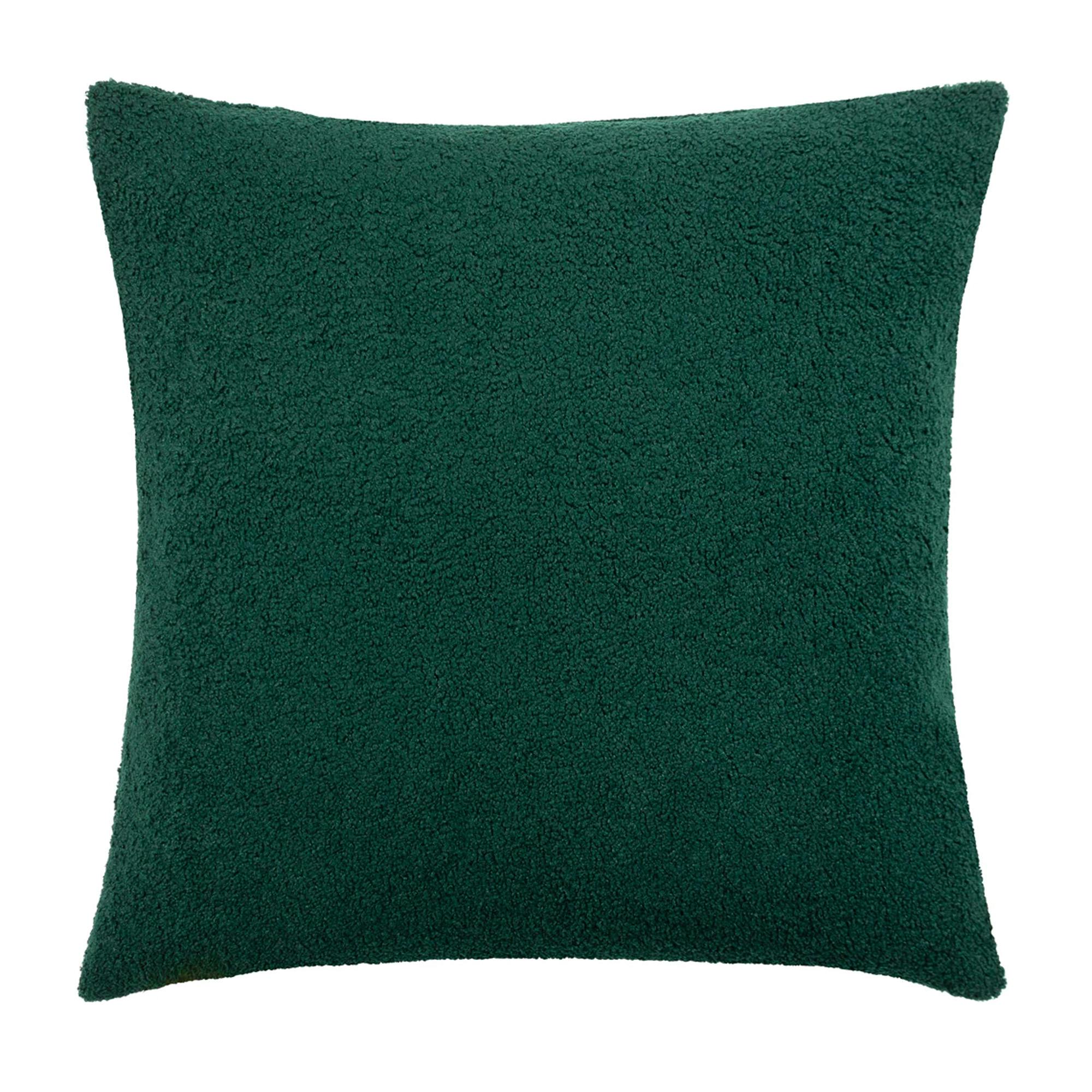 Rackhams Malham Fleece Square Cushion Cover - Emerald - 50Cm X 50Cm - Emerald - 100% Polyester