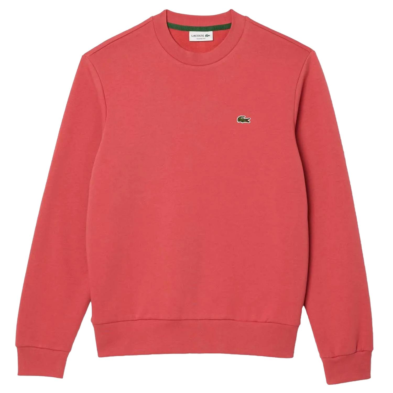 Lacoste Unisex Red Adult Fleece Crew Neck Sweatshirt - S - 100% Organic Cotton
