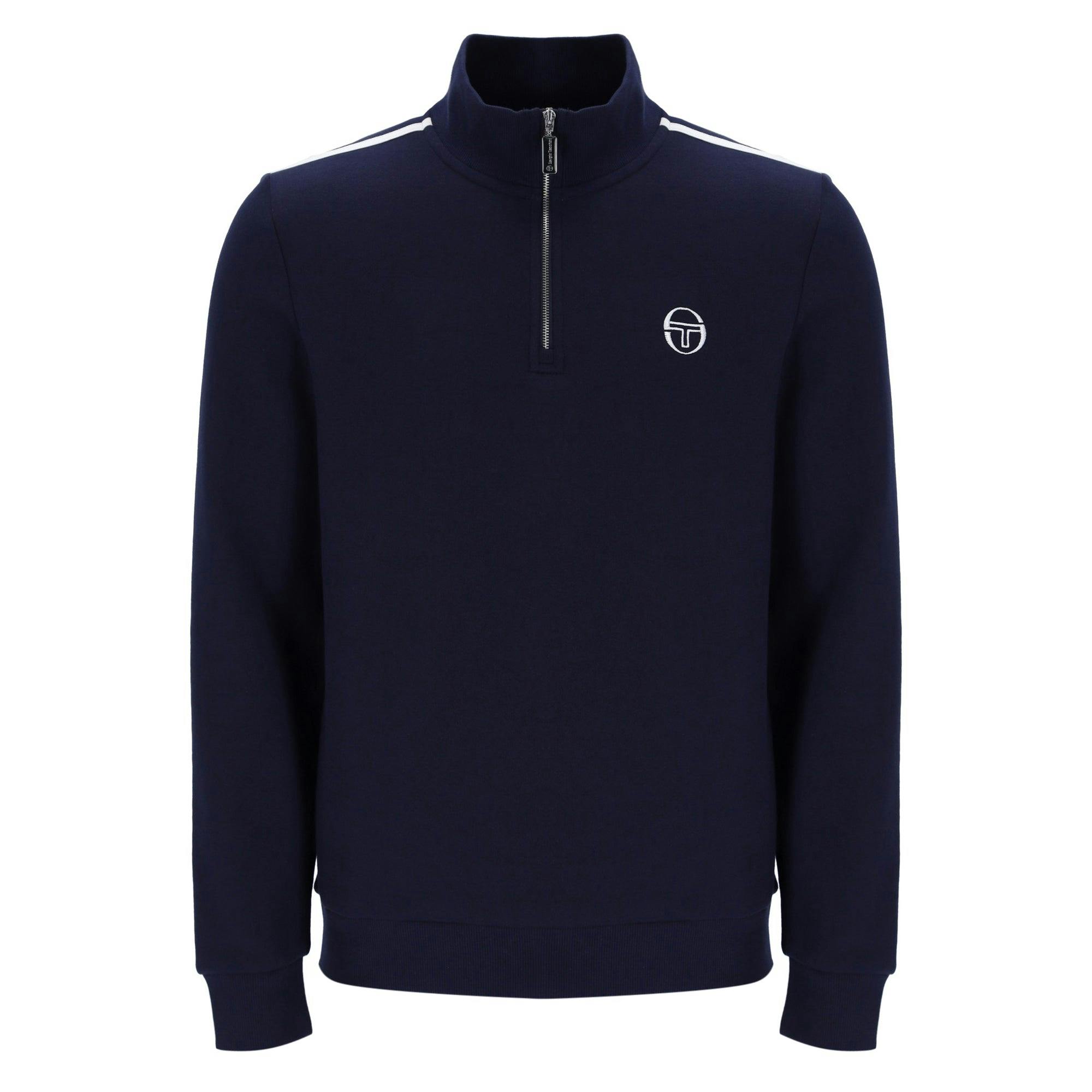 Sergio Tacchini Blue/White Locchi 1/4 Zip Sweatshirt Maritime - 3XL