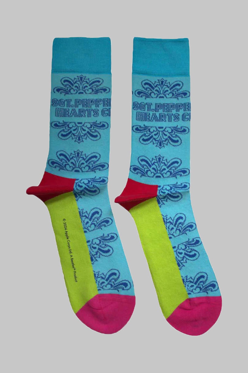 Paradiso Clothing Unisex Light/Blue The Beatles Sgt Pepper Text Outlines Ankle Socks