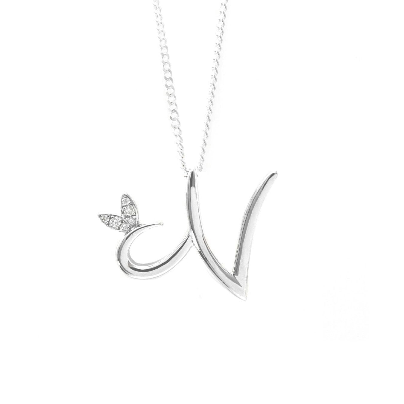 Say It With Winged Initial Necklace, N, Men - Image 2