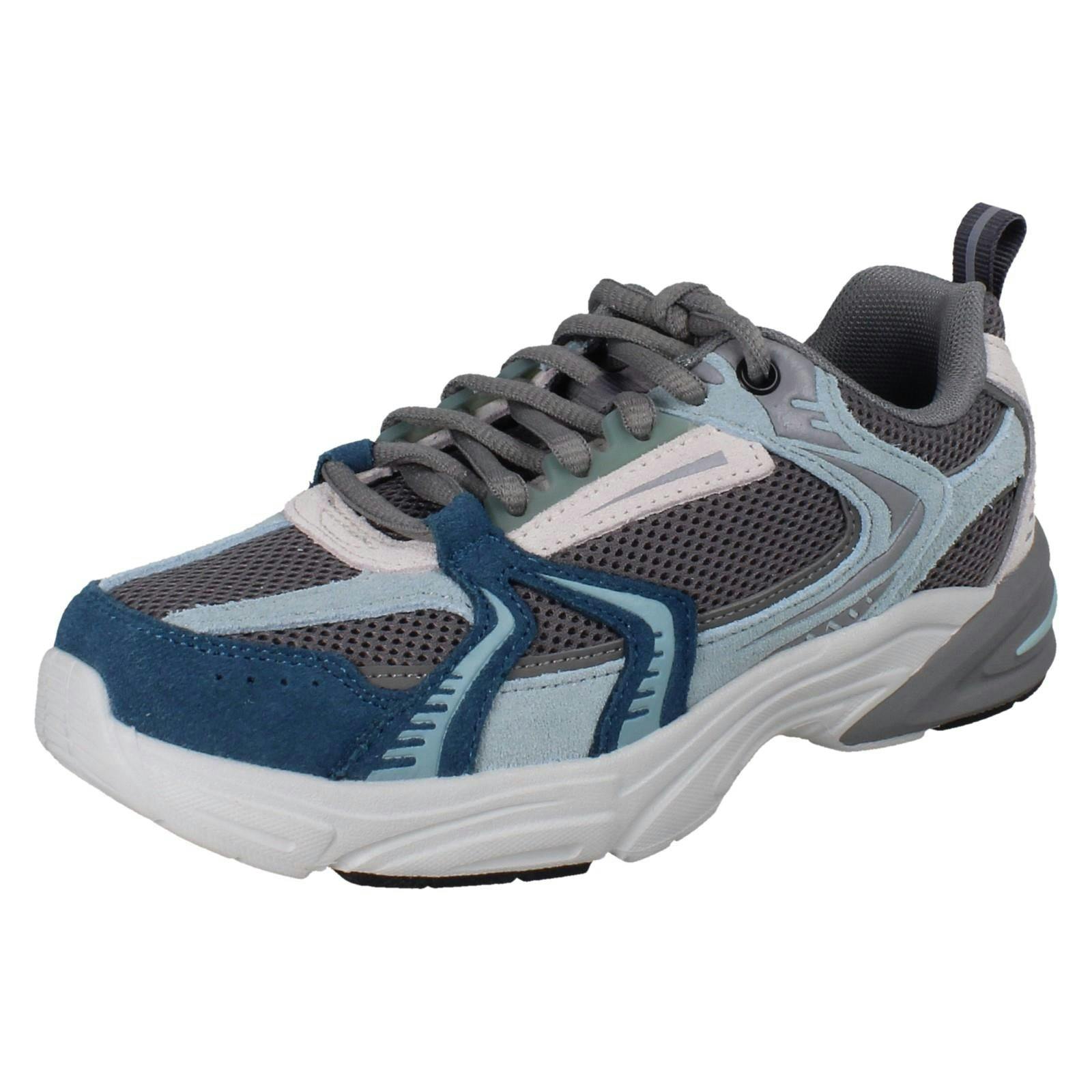 Clarks Unisex Grey/Green Childrens Trainers Crafton Vibe - Combi (Older) - Uk 5 Child