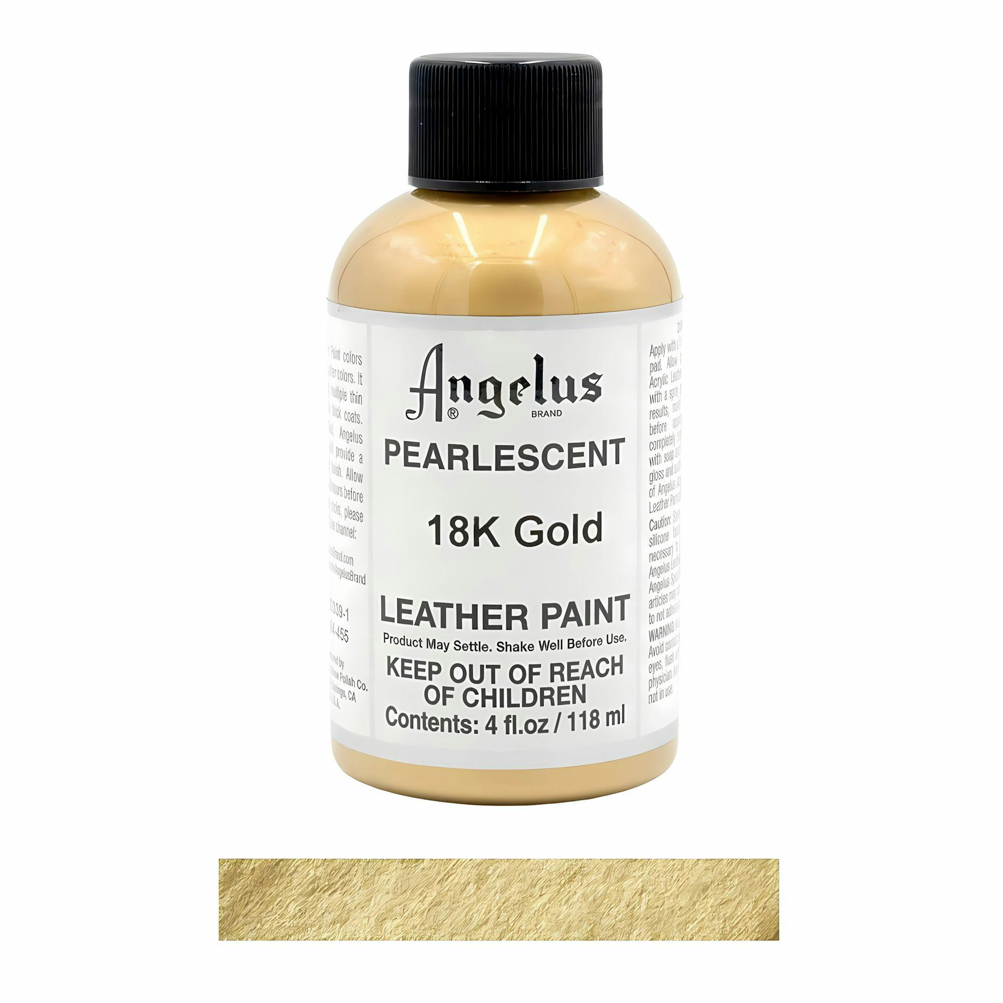 Angelus Gold Pearlescent Leather Paint For Sneaker Customs 4Oz - 18K