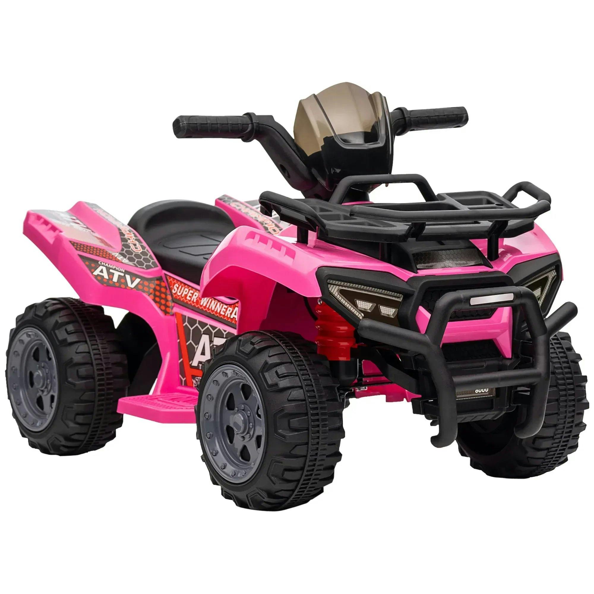 HOMCOM Kids Ride-on Four Wheeler ATV - Pink, Real Working Headlights, 18-36 Months - Image 5
