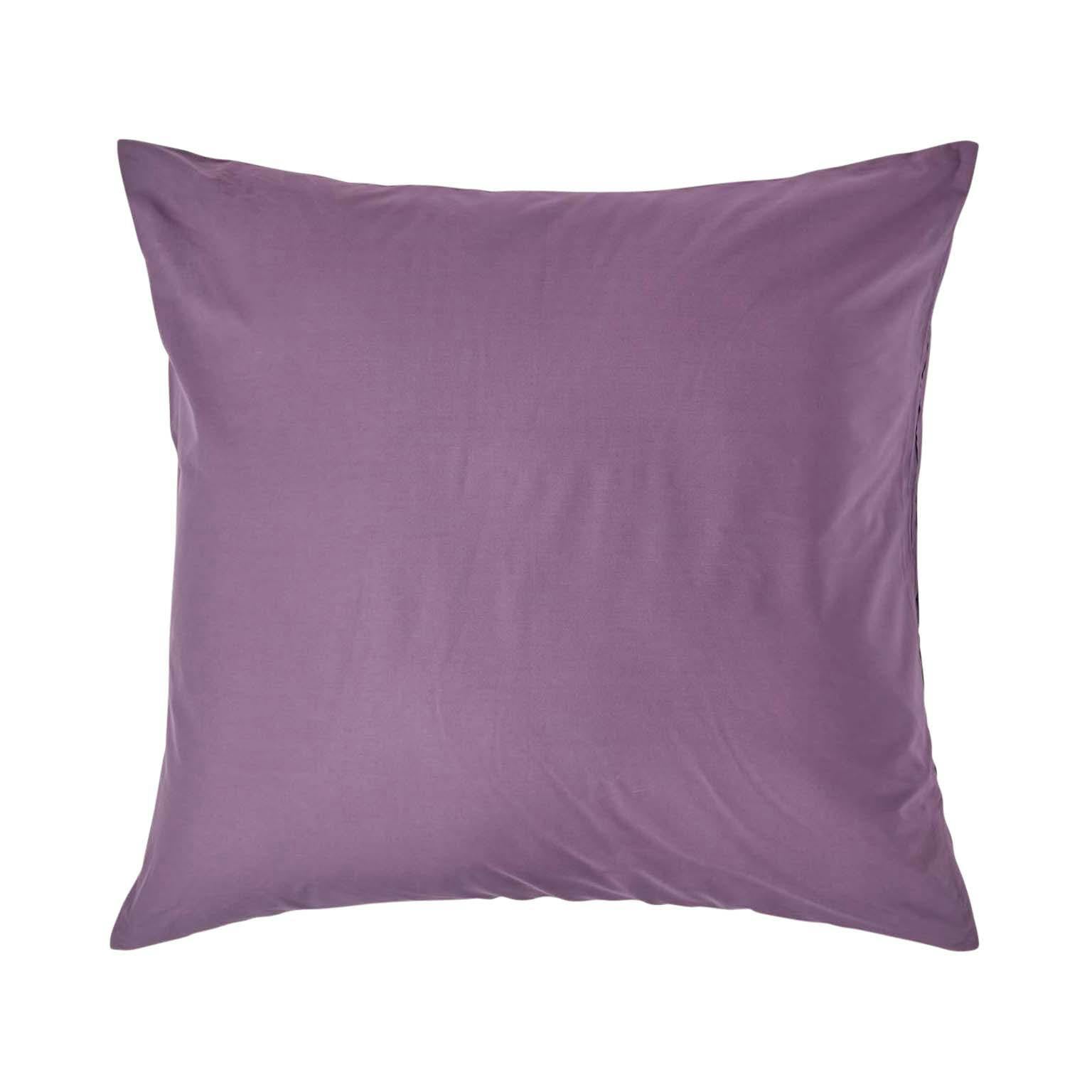 Homescapes Crisp & Cool 200 Tc Egyptian Cotton Percale Housewife Pillowcase, European Size - Grape - 60 X 60 Cm
