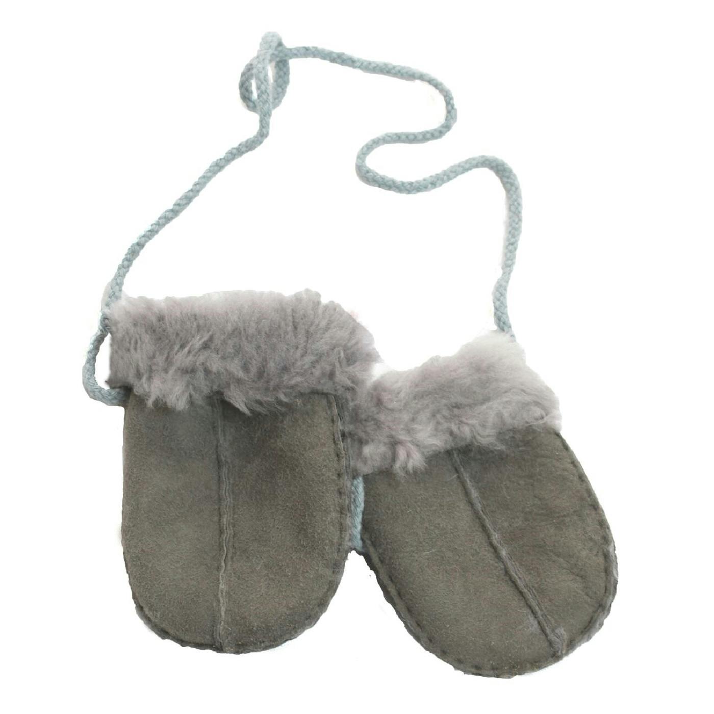 Eastern Counties Leather Grey Baby Sheepskin Mittens - One Size - 100% Sheepskin