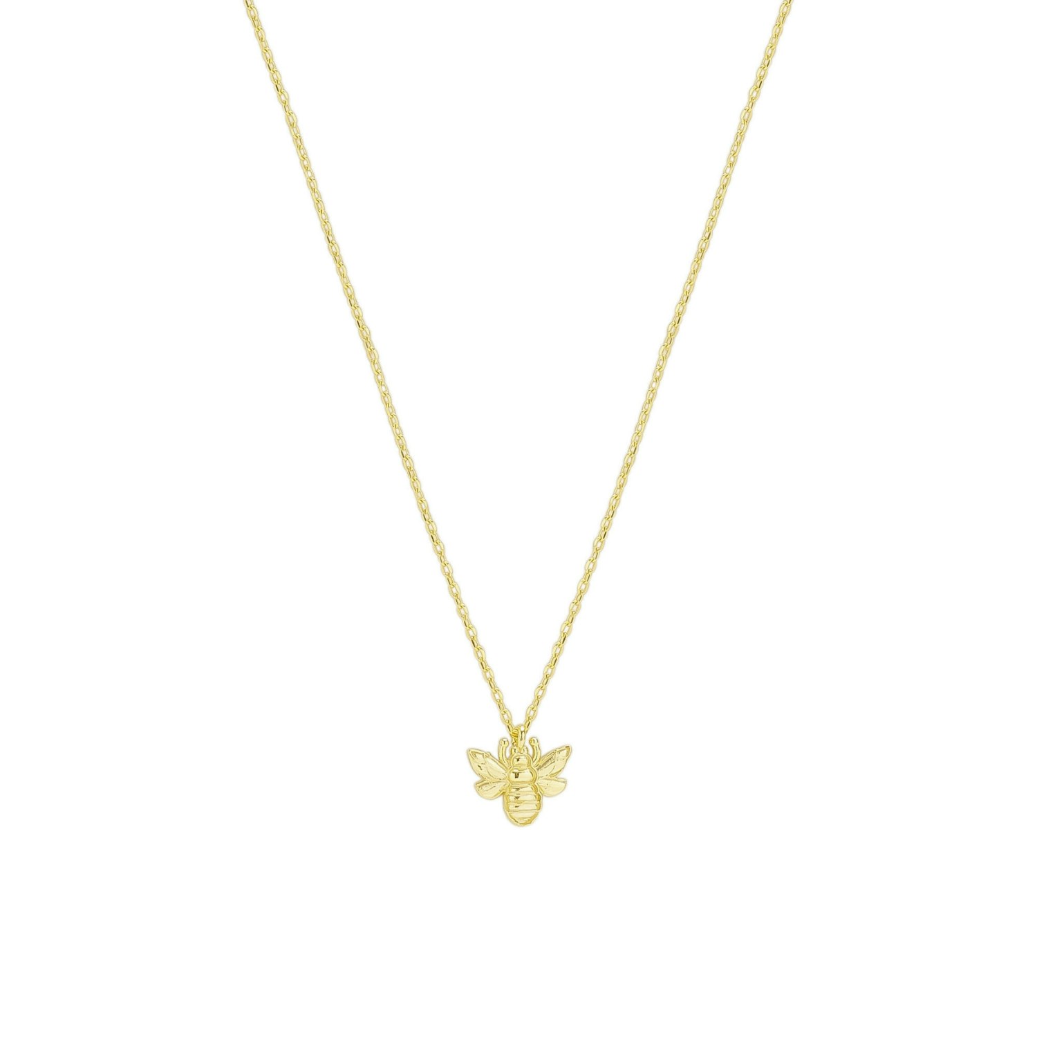 Spero London Silver/Gold Sterling Bee Pendant Chain Necklace
