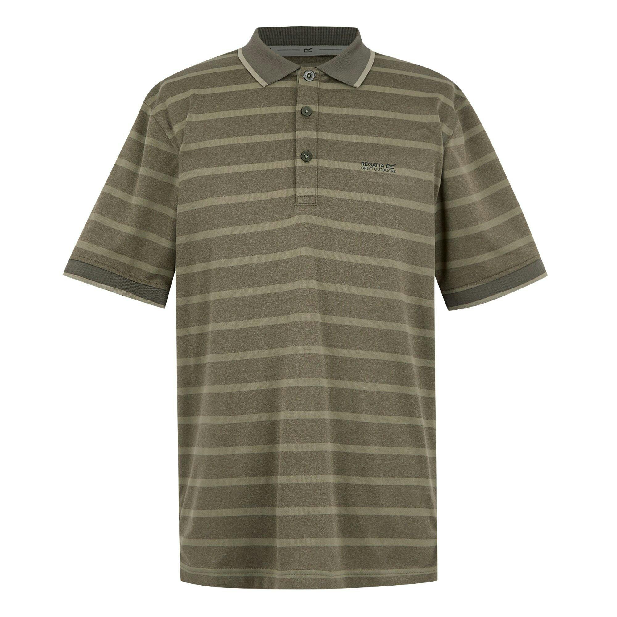 Regatta Men's Light/Dark Kildra Polo Shirt - Sage/ Khaki - M - Sage/ Khaki - 100% Recycled Polyester