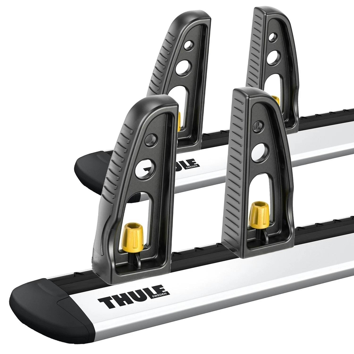 Black Load Stops For Thule Wingbar Evo Roof Rack Bars T Track - X2 Pair