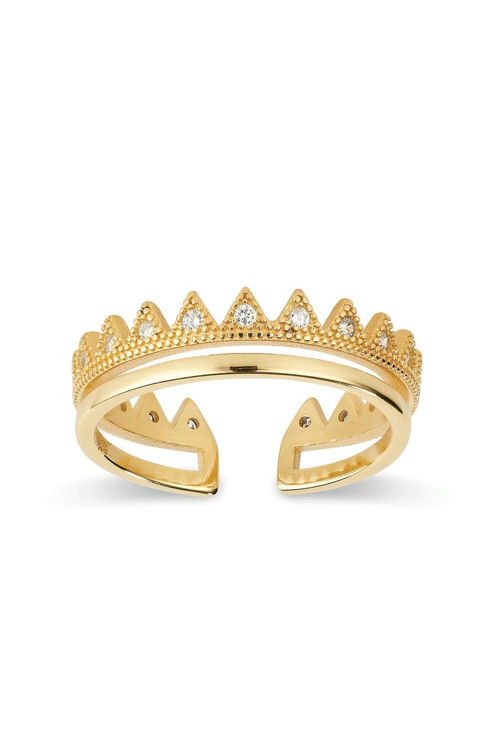 Elk & Bloom Gold 14K Dainty Crown Stacking Ring - Yes Please