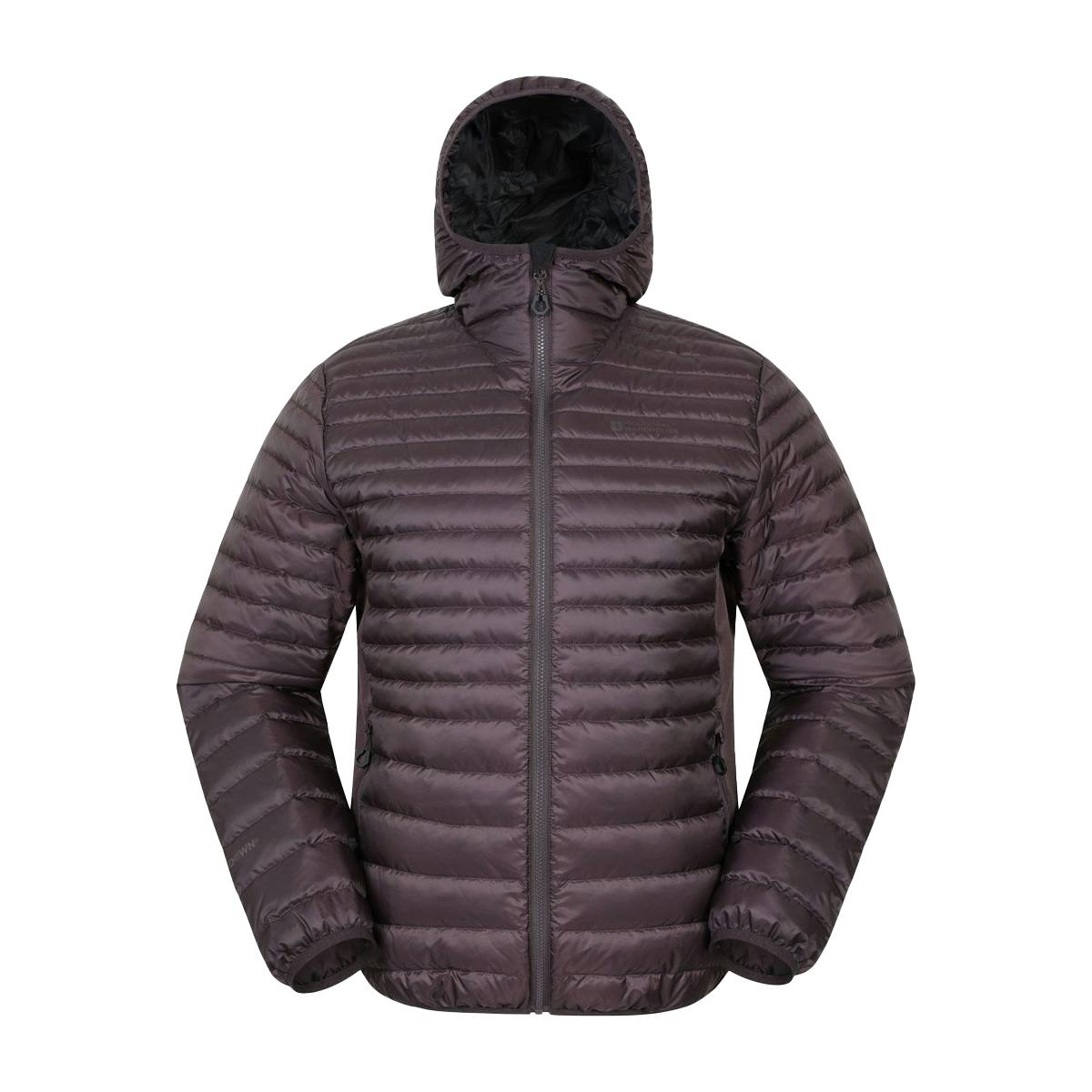Mountain Warehouse Men's Dark/Brown Hybrid Extreme Featherweight Down Filled Hooded Jacket - Xxl - 100% Polyester