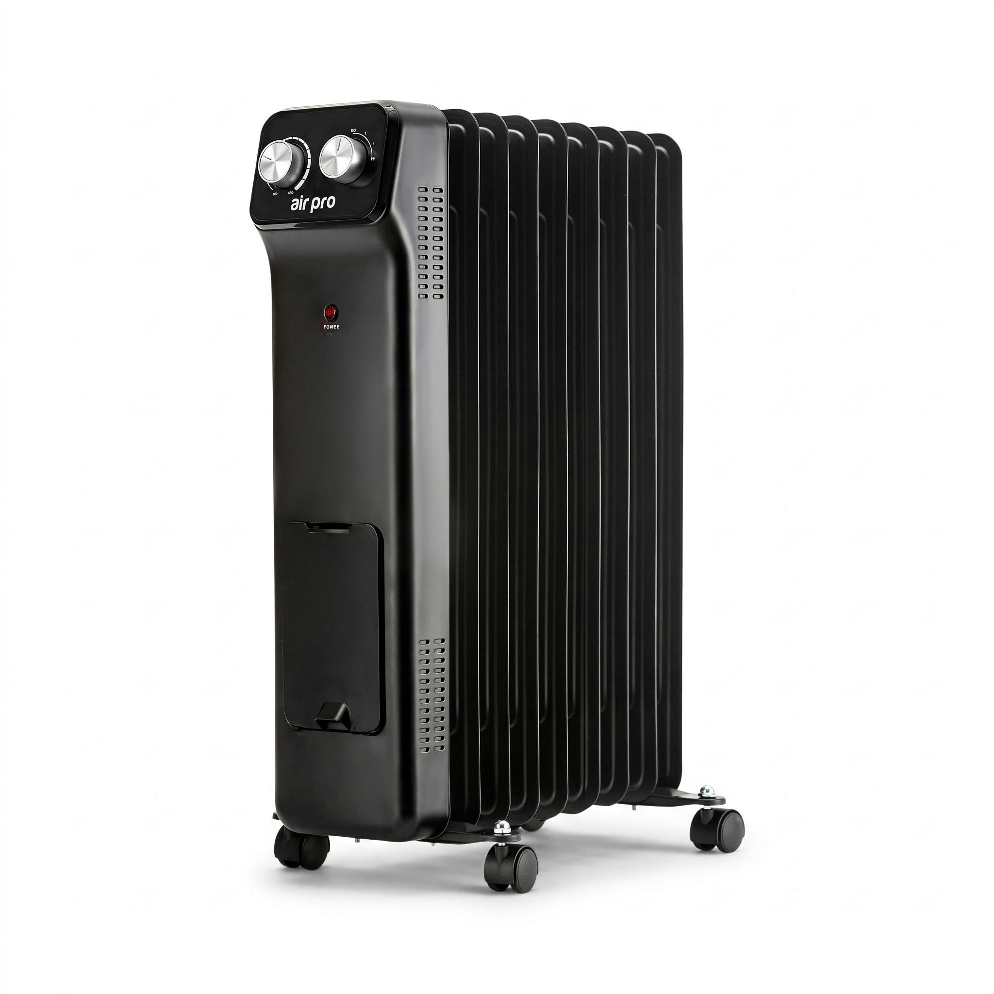 Air Pro Black 1500W 7 Fin Oil Filled Radiator, Portable Electric Heater For 15M²