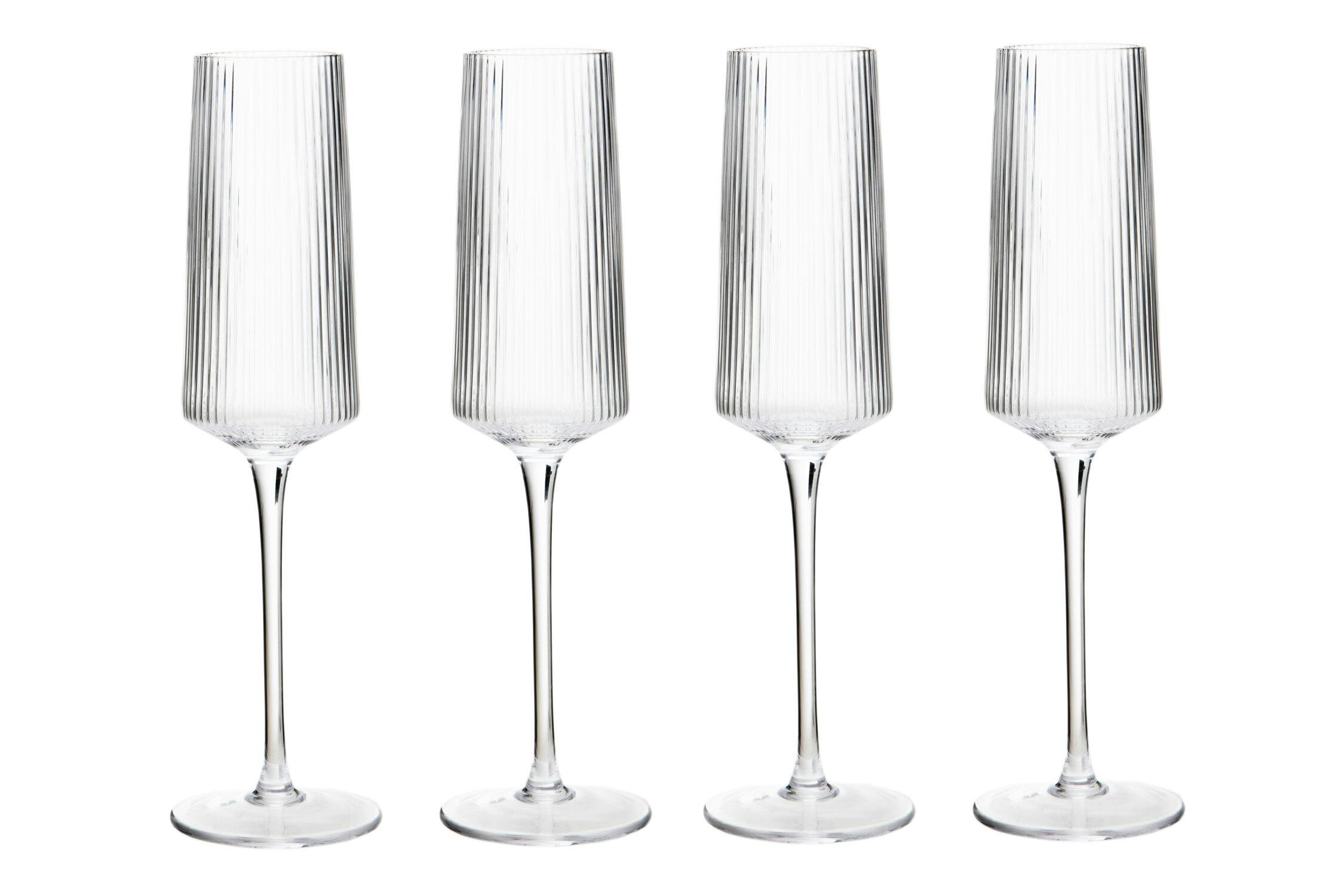 Eldon Set of Four Ribbed Champagne Glasses - Premier Housewares  | TJ Hughes - Image 4