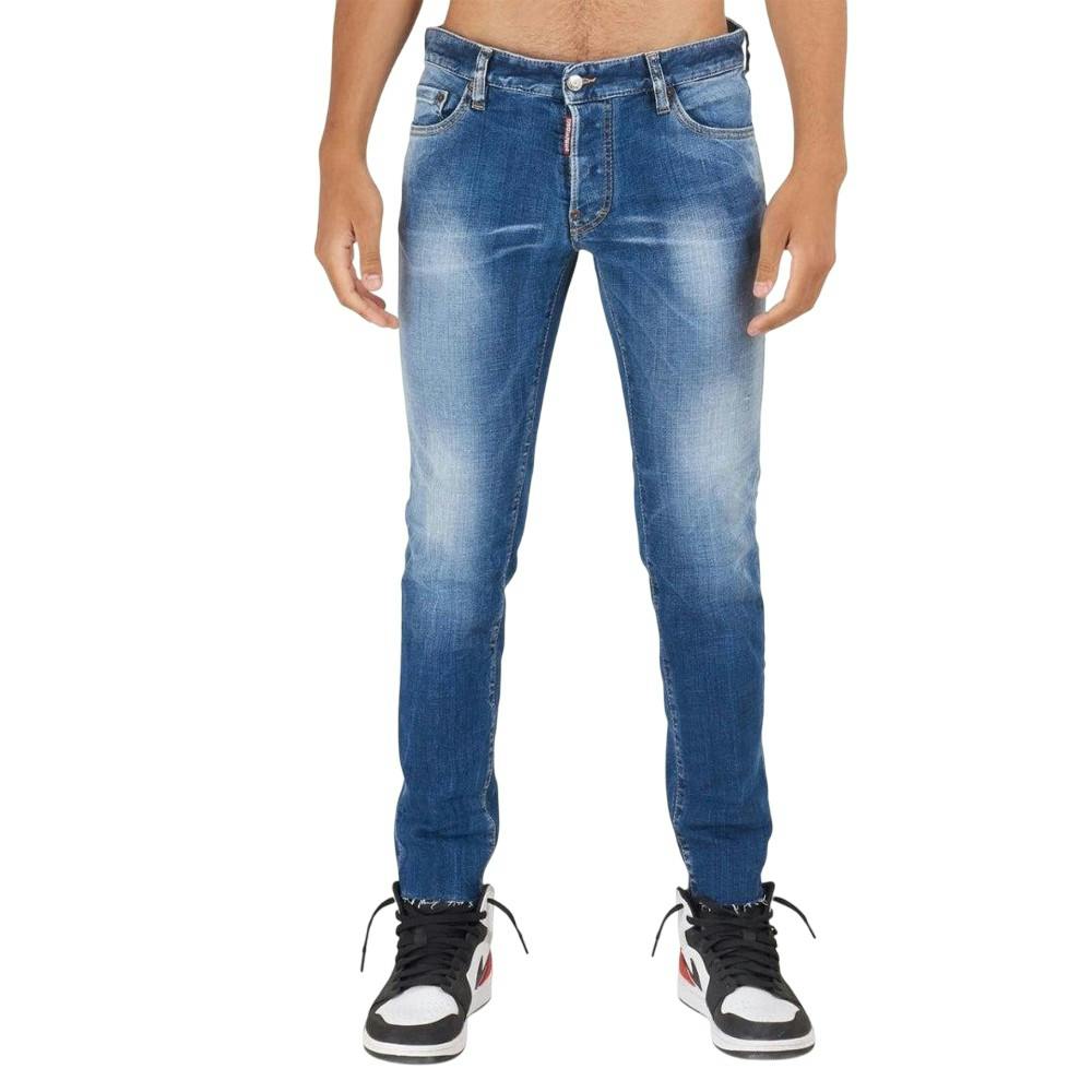 Dsquared2 Men's Blue Cropped Slim Jeans - 36R - 99% Cotton/1% Elastane