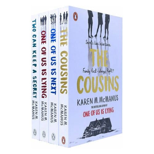 Penguin Karen Mcmanus 4 Books Set One Of Us Is Lying, One Of Us Is Next, Two Can Keep A Secret, The Cousins