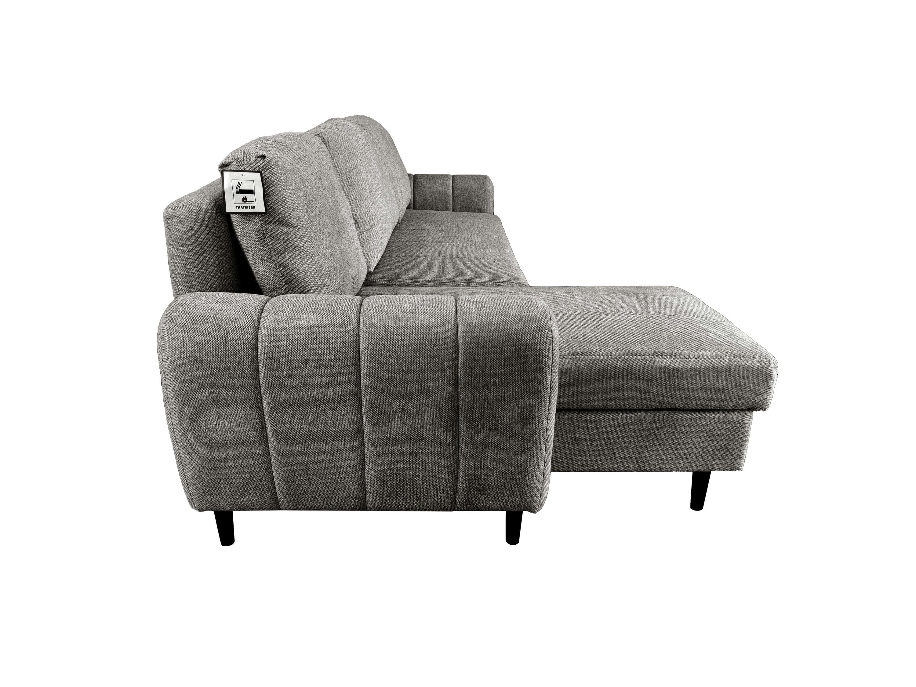 Rackhams Grey/Silver/Beige Sienna 3 Seater Right Hand Facing Storage Sofa Bed In Or