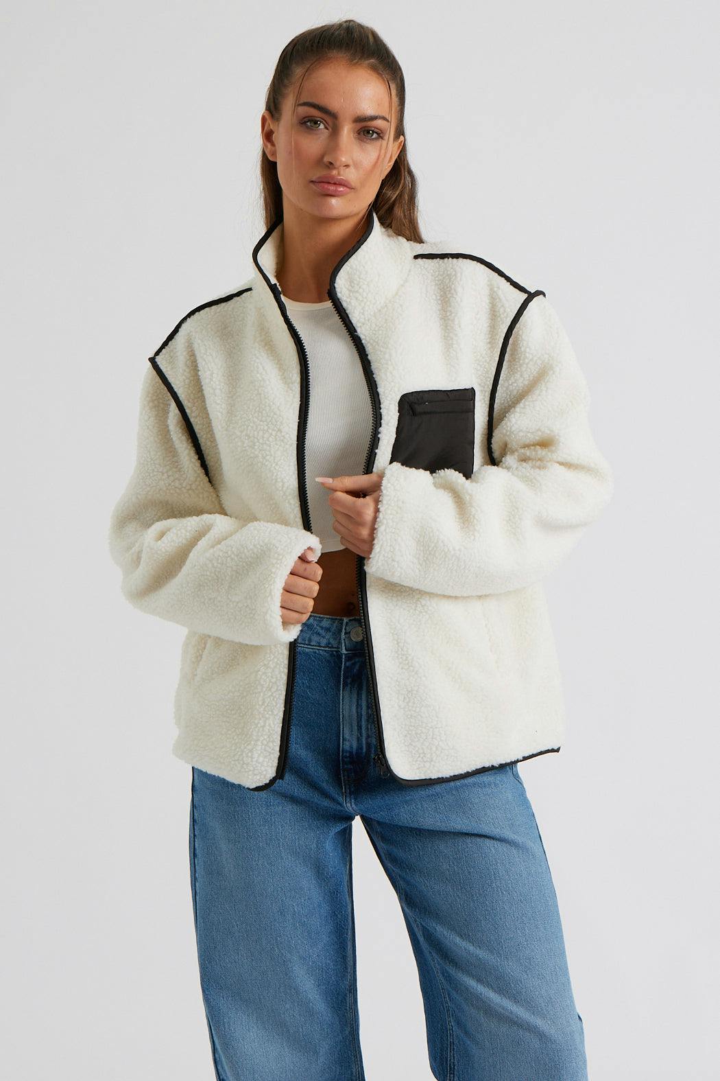 Urban Bliss Cream Fleece Jacket - 12