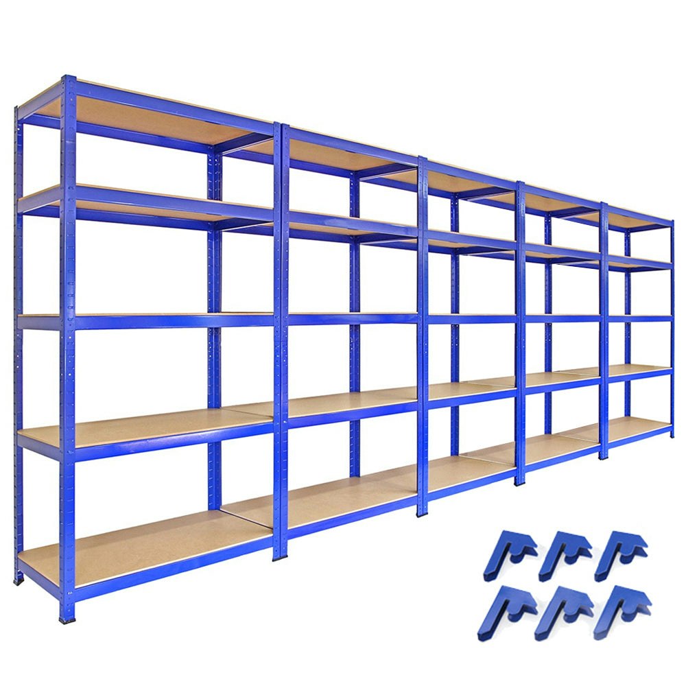 Monster Racking Blue 5 X T-Rax 90Cm Racking & Bay Connectors 90Cm X 180Cm X 45Cm