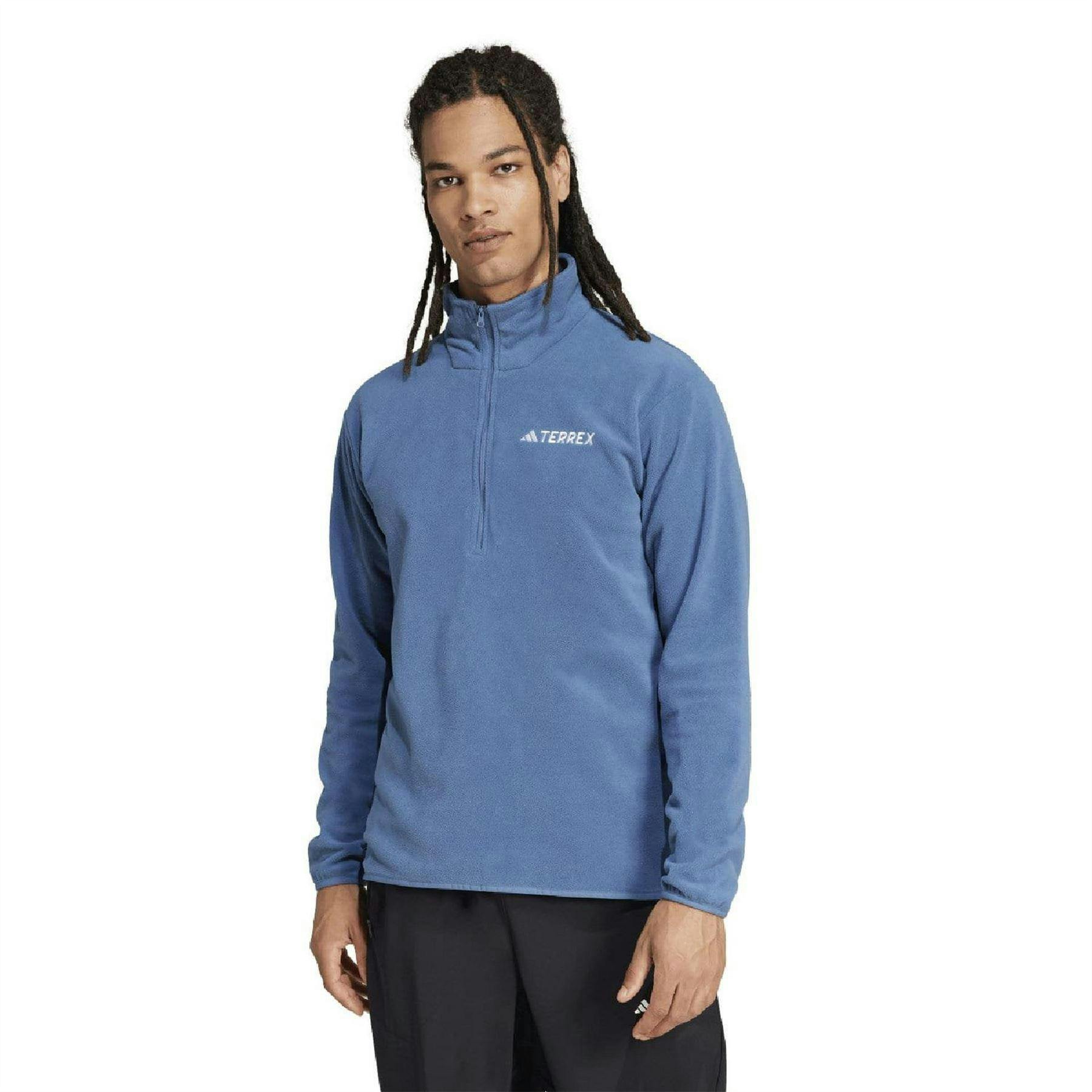 Adidas Men's Grey Terrex Multi Essentials Half Zip Fleece Top - M - 100% Recycled Polyester