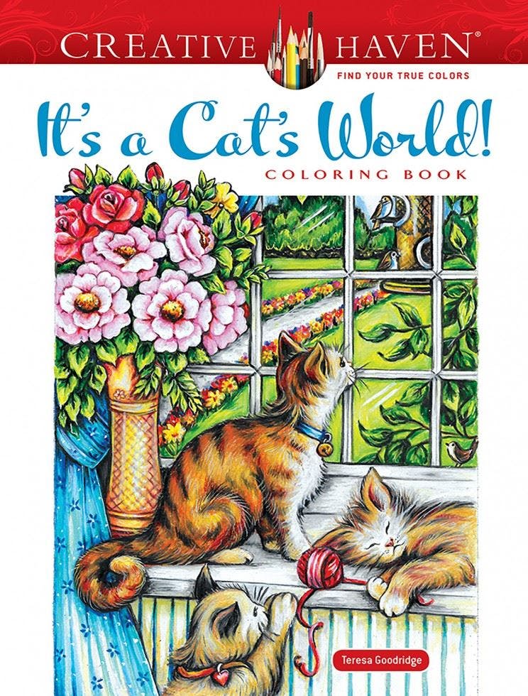 Creative Haven It's a Cat's World! Coloring Book by Teresa Goodridge - Image 8