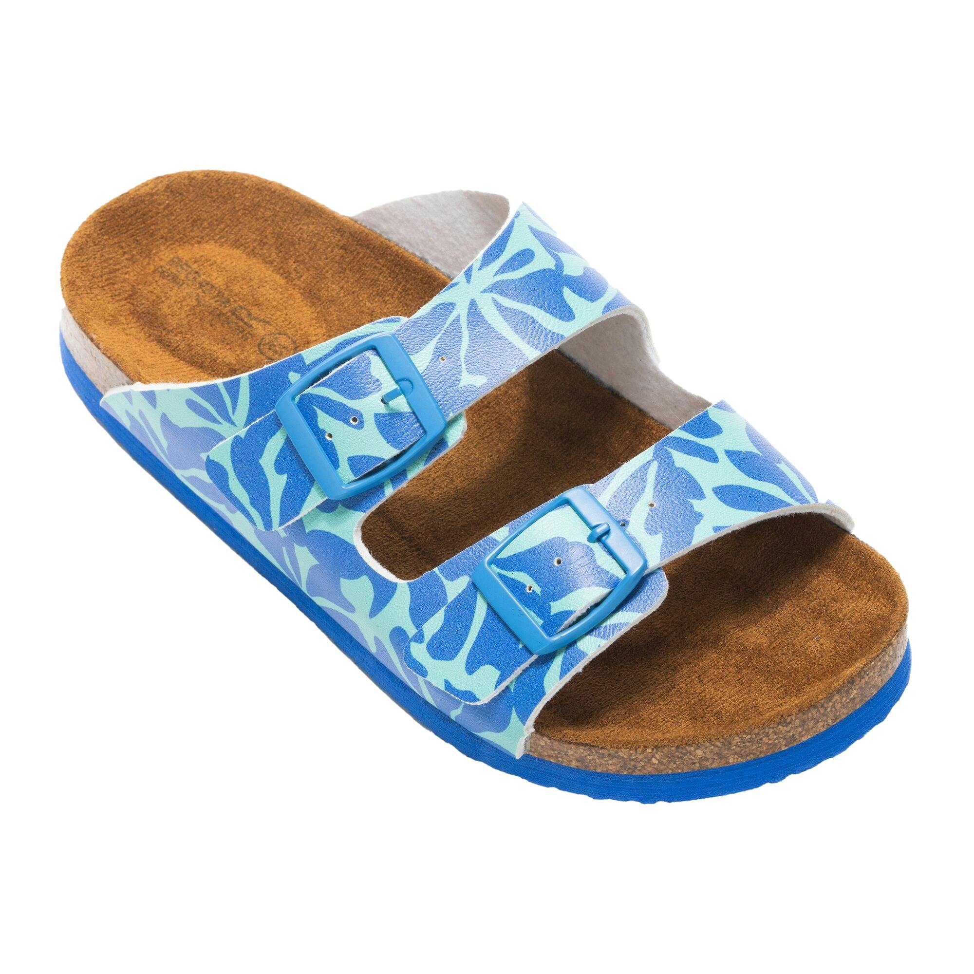 Regatta Green/Blue Childrens Mia Double Strap Sandals - Ice /Sonic - 2.5 Uk - Ice /Sonic - 100% Mixed