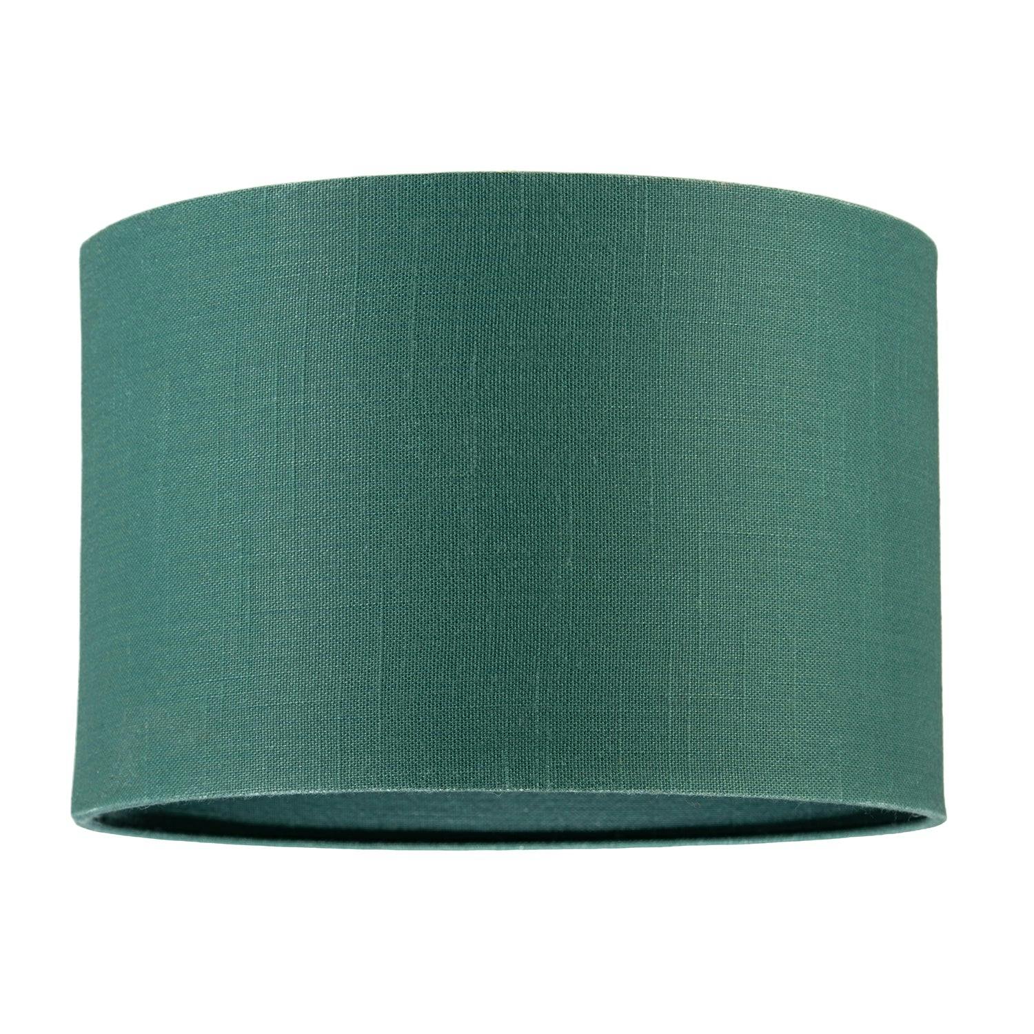 Rackhams Green Designer Fir Forest Textured Linen Fabric Circular Lamp Shade