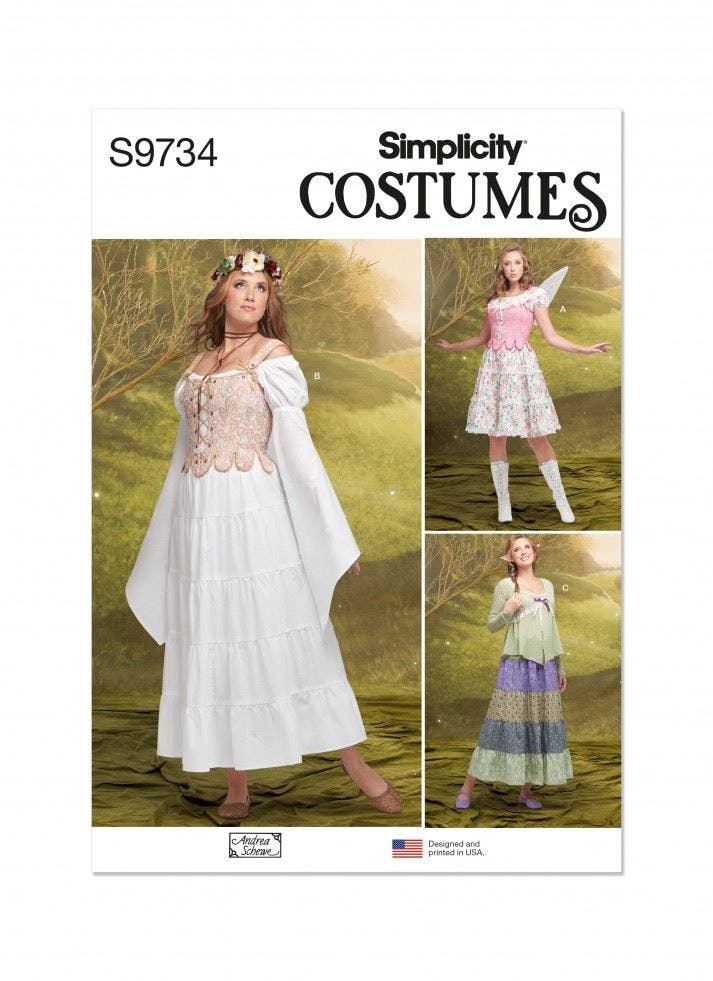 Simplicity Women's Sewing Pattern 9734, Costumes For K5 (8-10-12-14-16) - Intermediate - K5 (8-10-12-14-16)