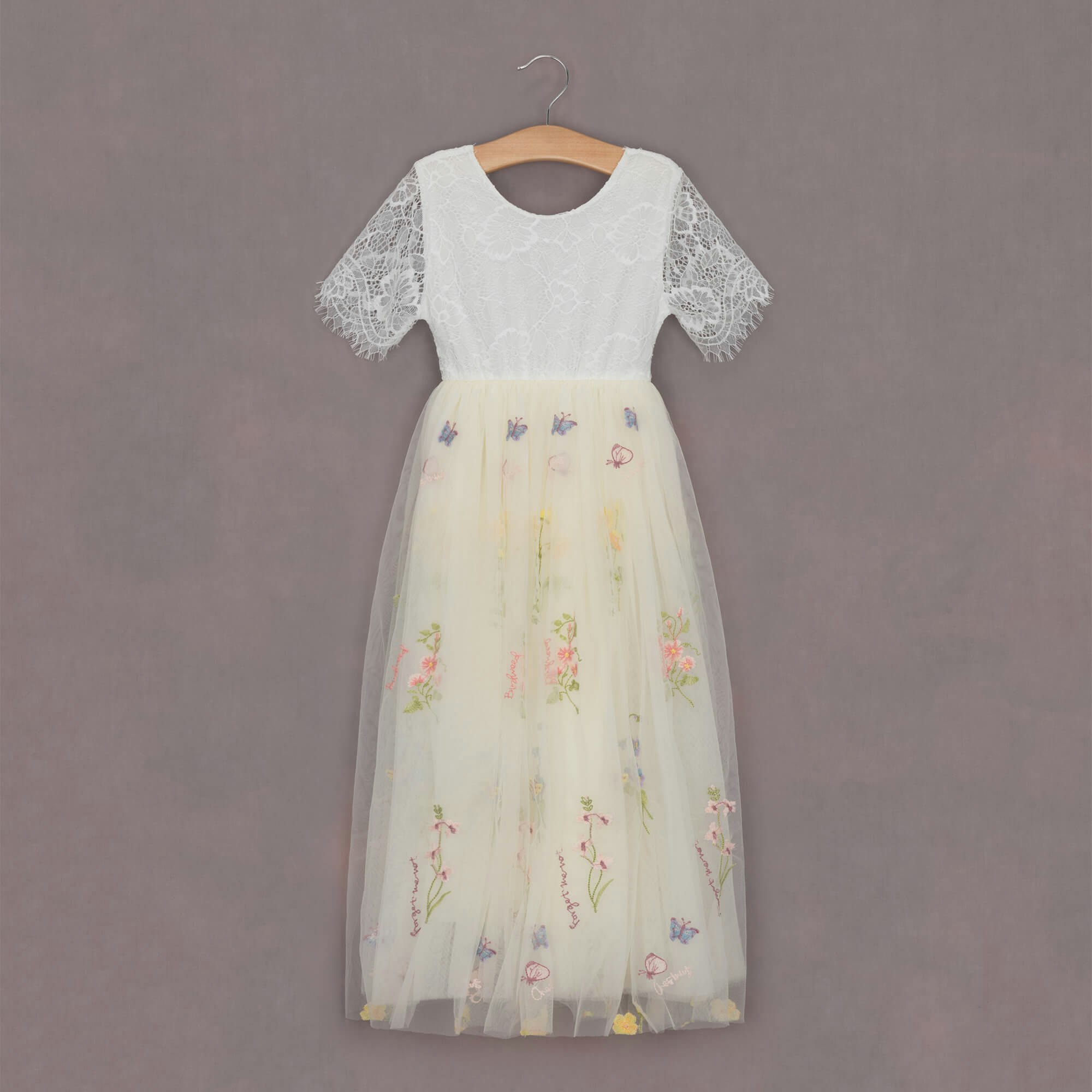 Uk Flower Girl Boutique Girls Ivory/Cream/White Uk Flower Boutique Enchanted Dress - / Lace - 5/6 Years